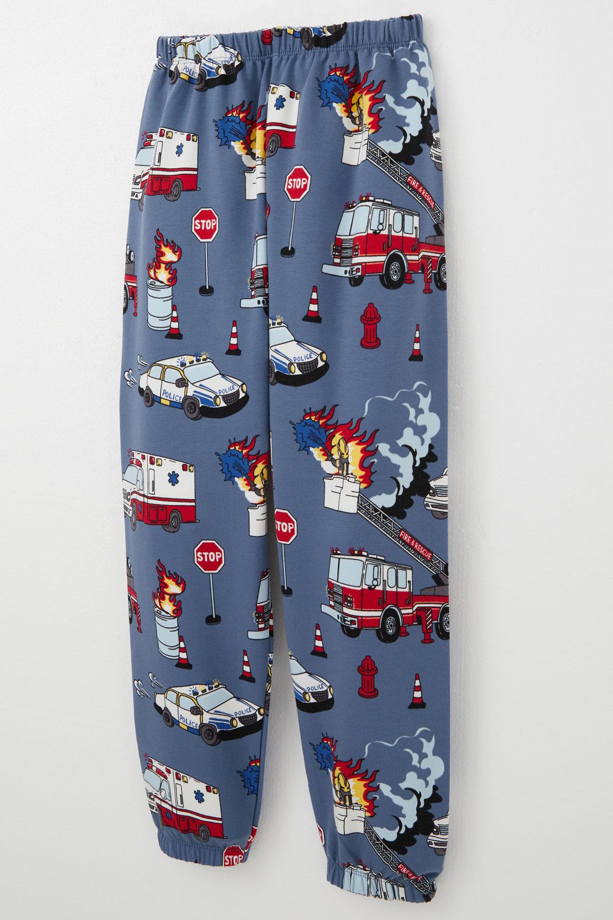 Breeze Erkek Çocuk Pijama Takımı Acil Durum Kahramanlar Ekibi Desenli İndigo (4-8 Yaş)