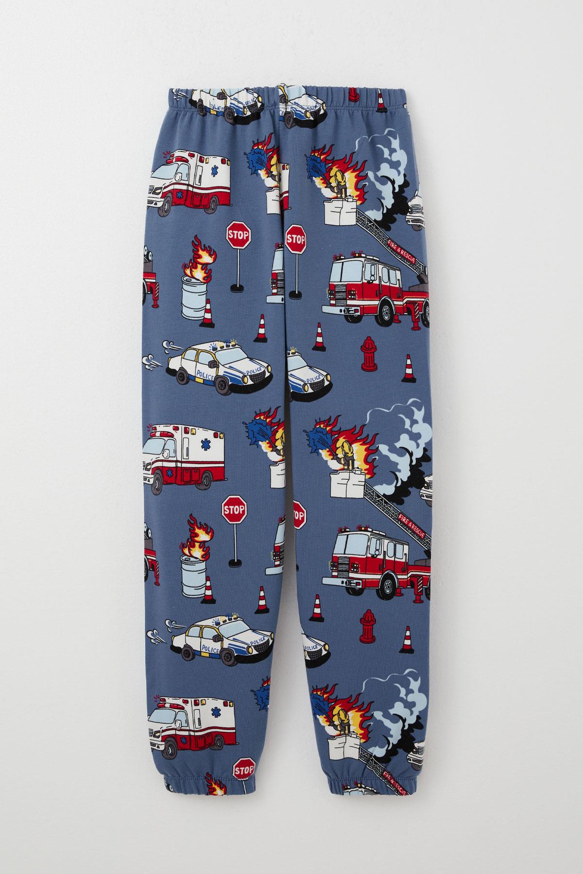 Breeze Erkek Çocuk Pijama Takımı Acil Durum Kahramanlar Ekibi Desenli İndigo (4-8 Yaş)