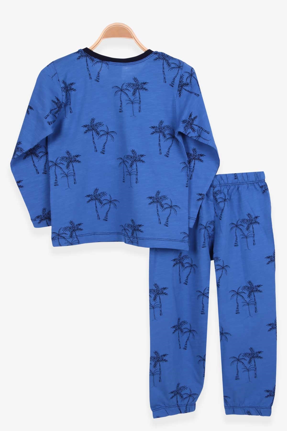 Breeze Erkek Çocuk Pijama Takımı Ağaç Desenli Mavi (4-8 Yaş)