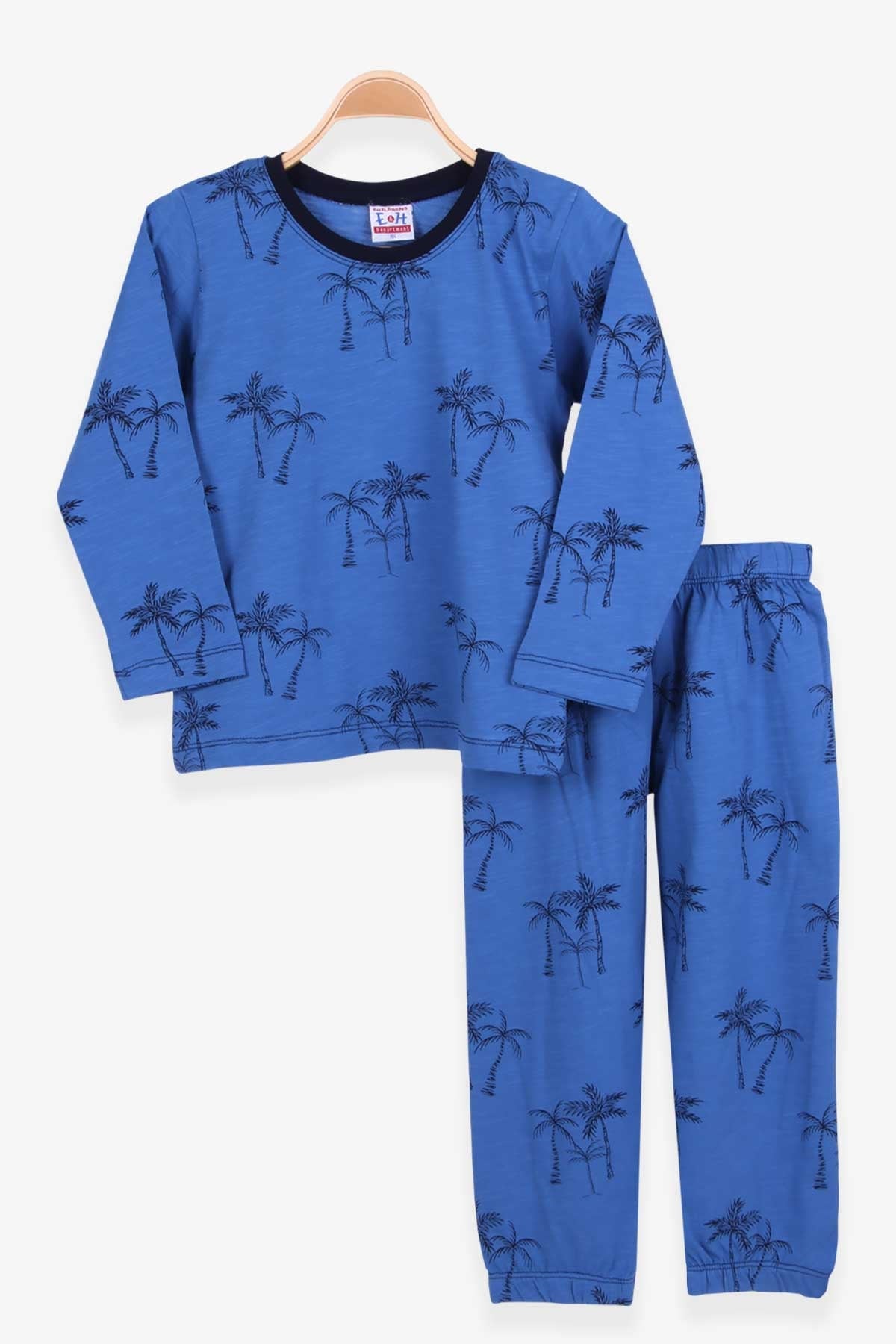 Breeze Erkek Çocuk Pijama Takımı Ağaç Desenli Mavi (4-8 Yaş)
