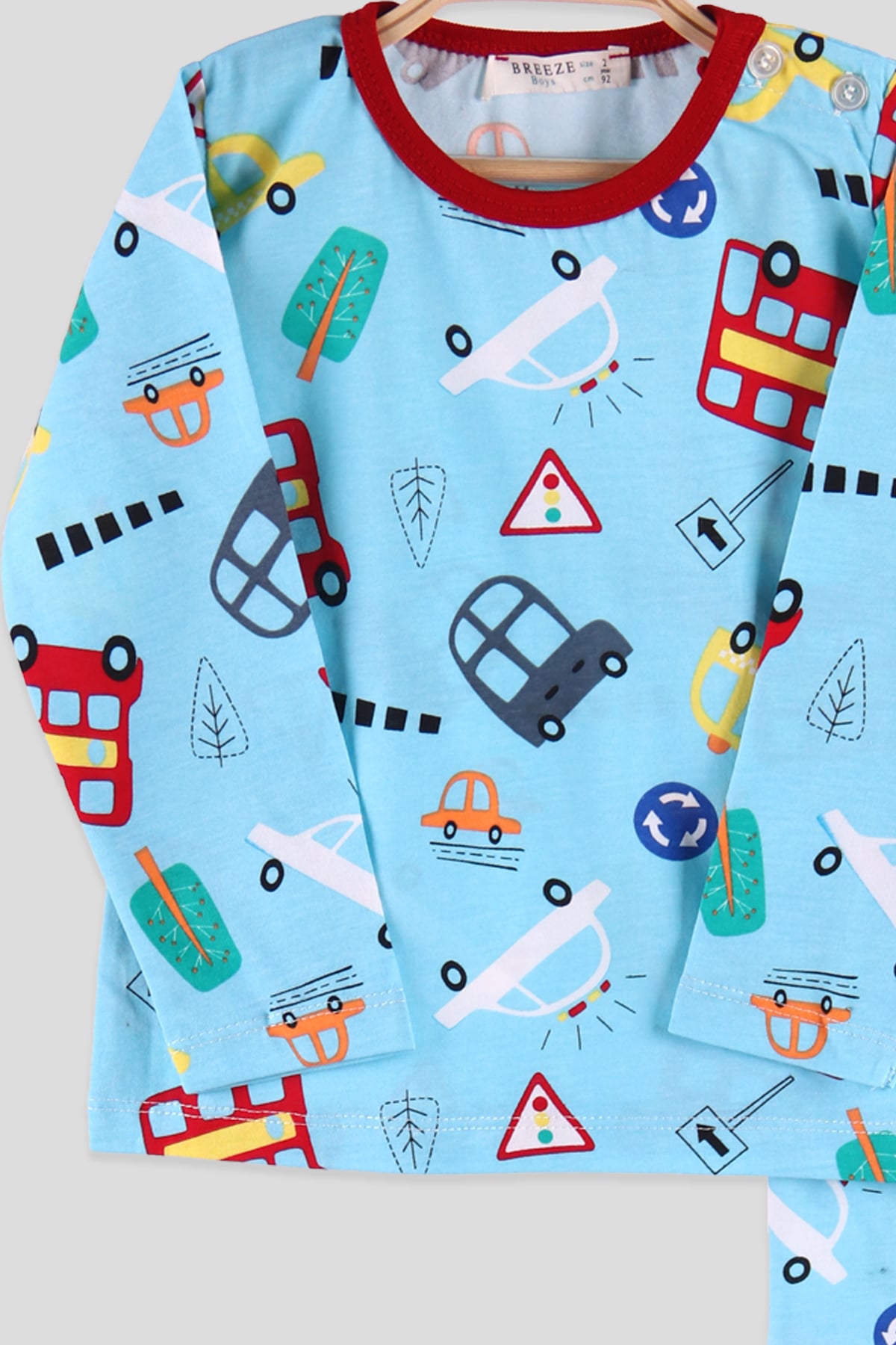 Breeze Erkek Çocuk Pijama Takımı Arabalı Turkuaz (2-6 Yaş)