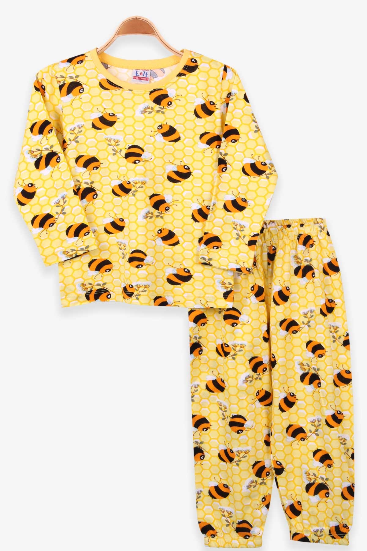 Breeze Erkek Çocuk Pijama Takımı Arı Desenli Sarı (4-8 Yaş)