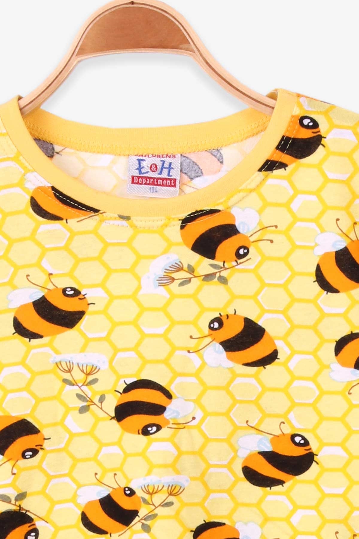 Breeze Erkek Çocuk Pijama Takımı Arı Desenli Sarı (4-8 Yaş)