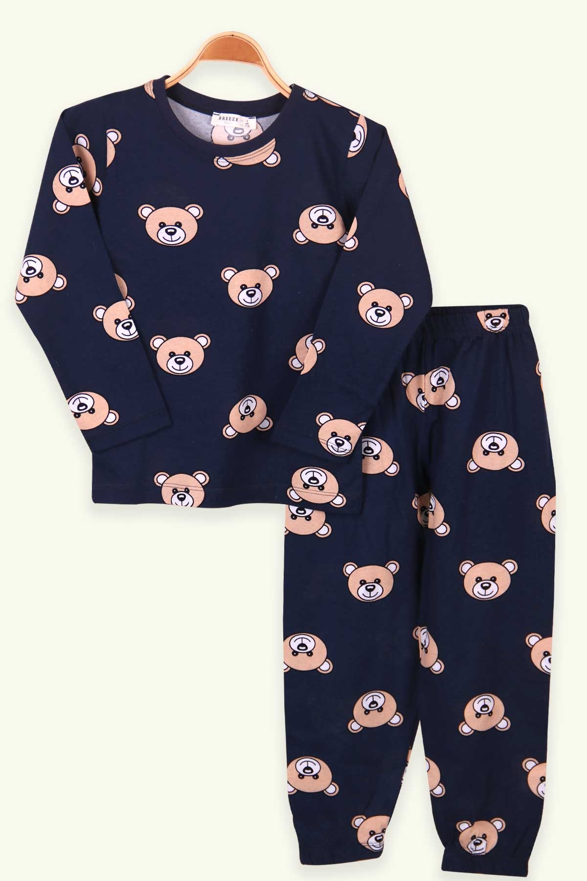 Breeze Erkek Çocuk Pijama Takımı Ayıcıklı Lacivert (4-8 Yaş)