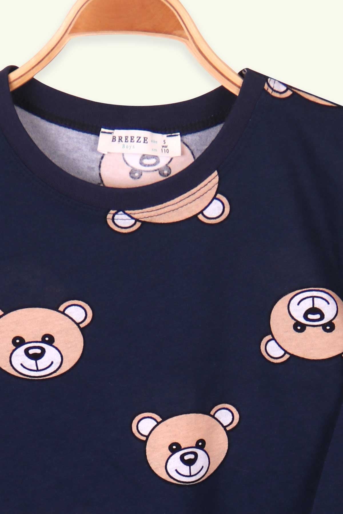 Breeze Erkek Çocuk Pijama Takımı Ayıcıklı Lacivert (4-8 Yaş)