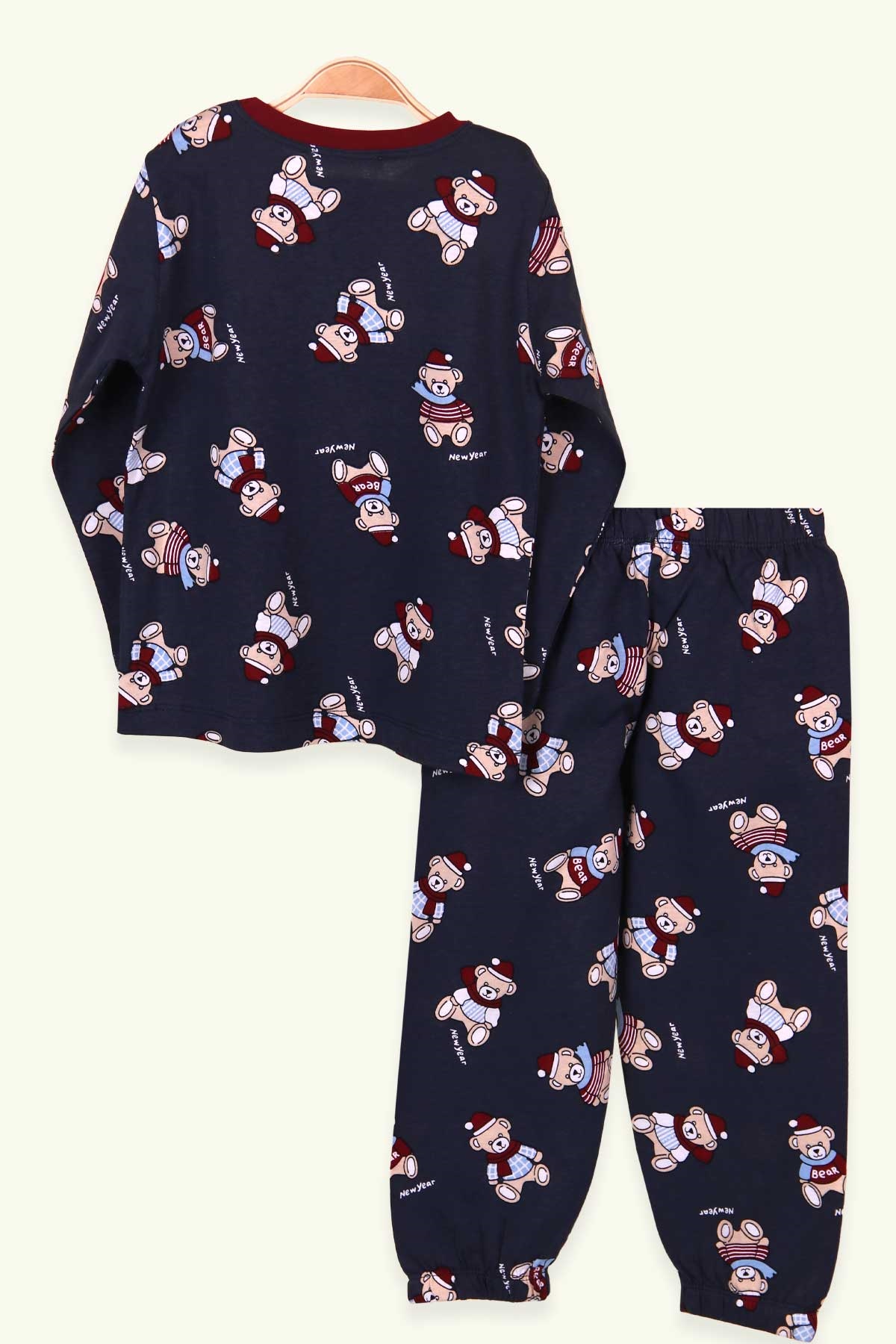 Breeze Erkek Çocuk Pijama Takımı Ayıcıklı Koyu Mavi (4-8 Yaş)