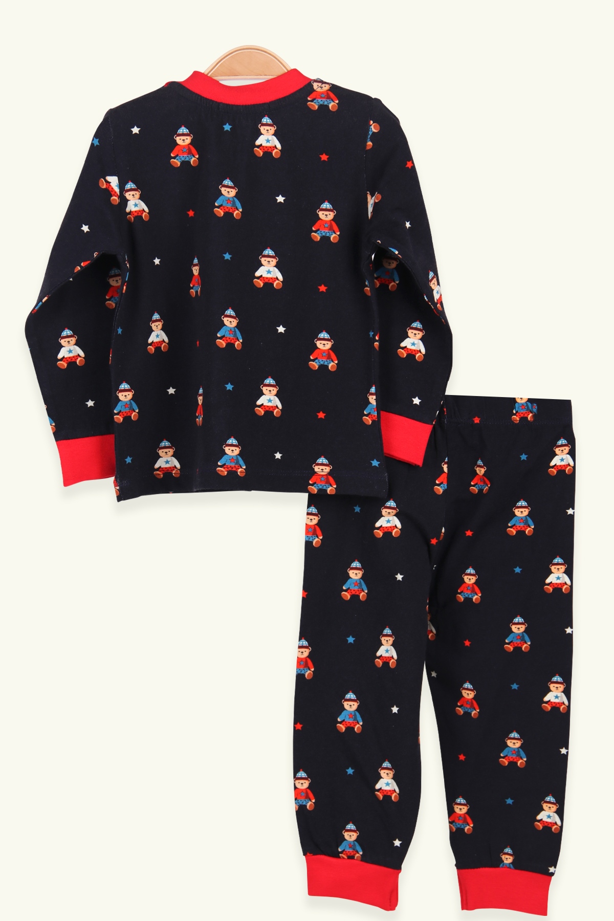 Breeze Erkek Çocuk Pijama Takımı Ayıcıklı Kırmızı (1.5-5 Yaş)