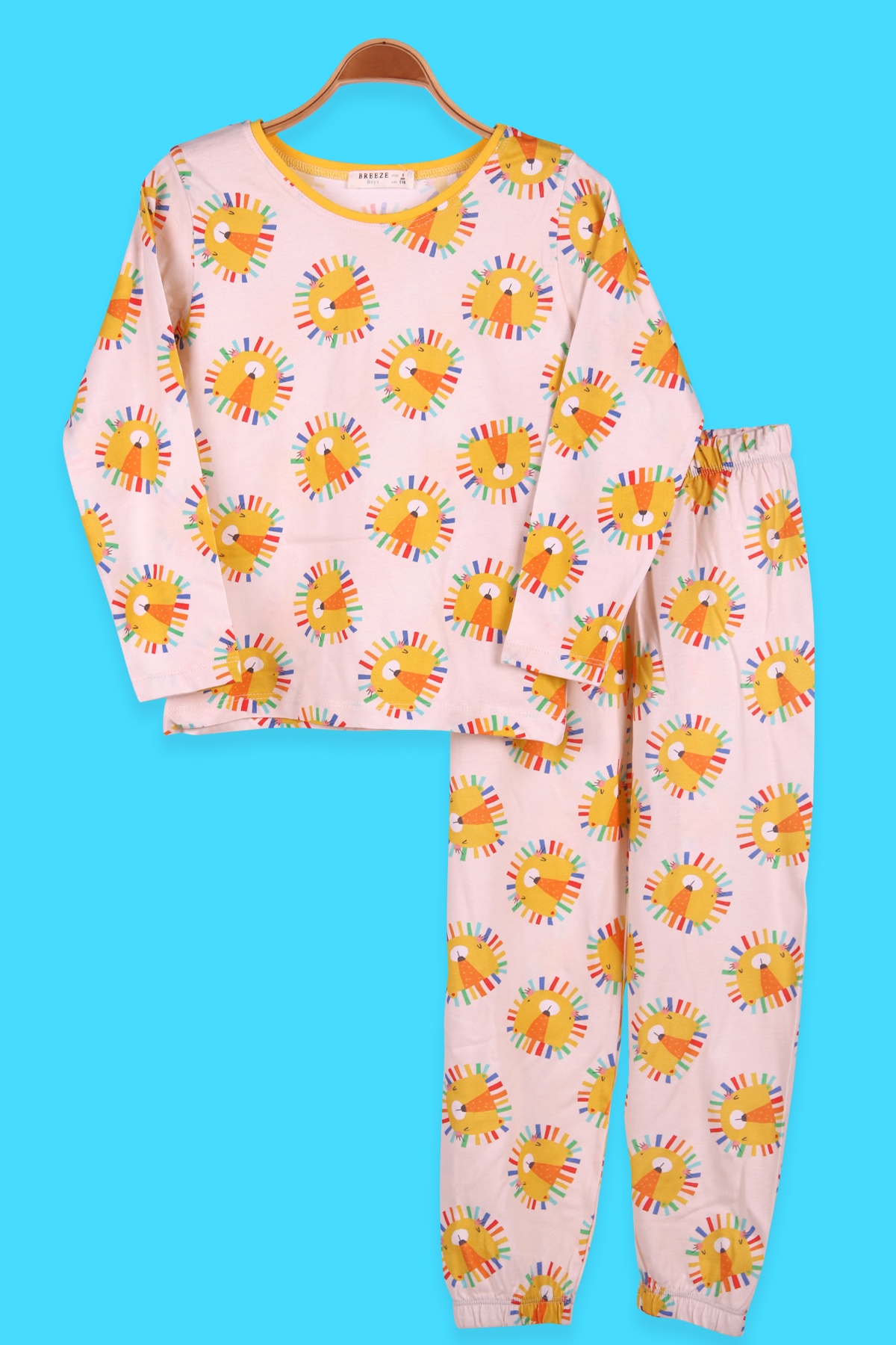 Breeze Erkek Çocuk Pijama Takımı Ayıcıklı Sarı (6-10 Yaş)
