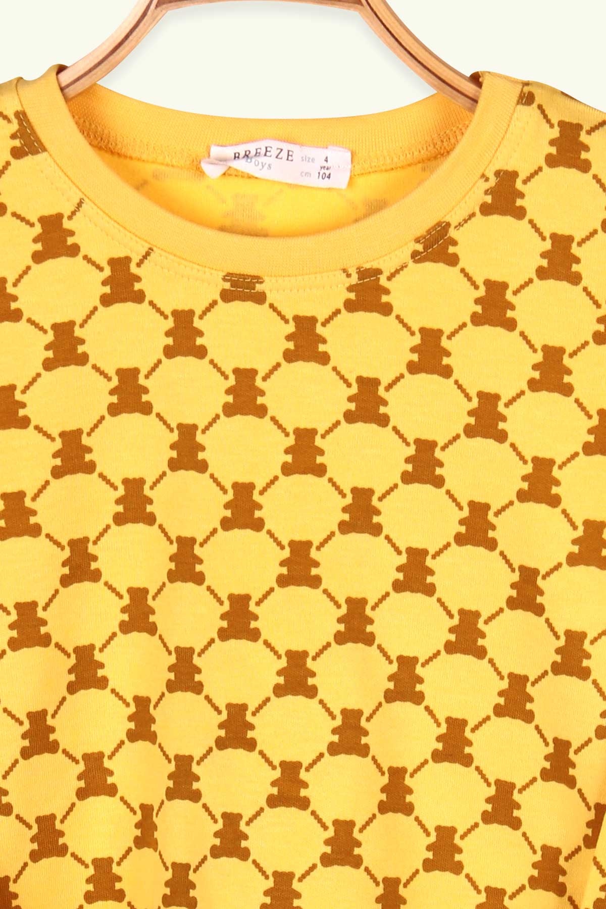 Breeze Erkek Çocuk Pijama Takımı Ayıcıklı Sarı (4-8 Yaş)