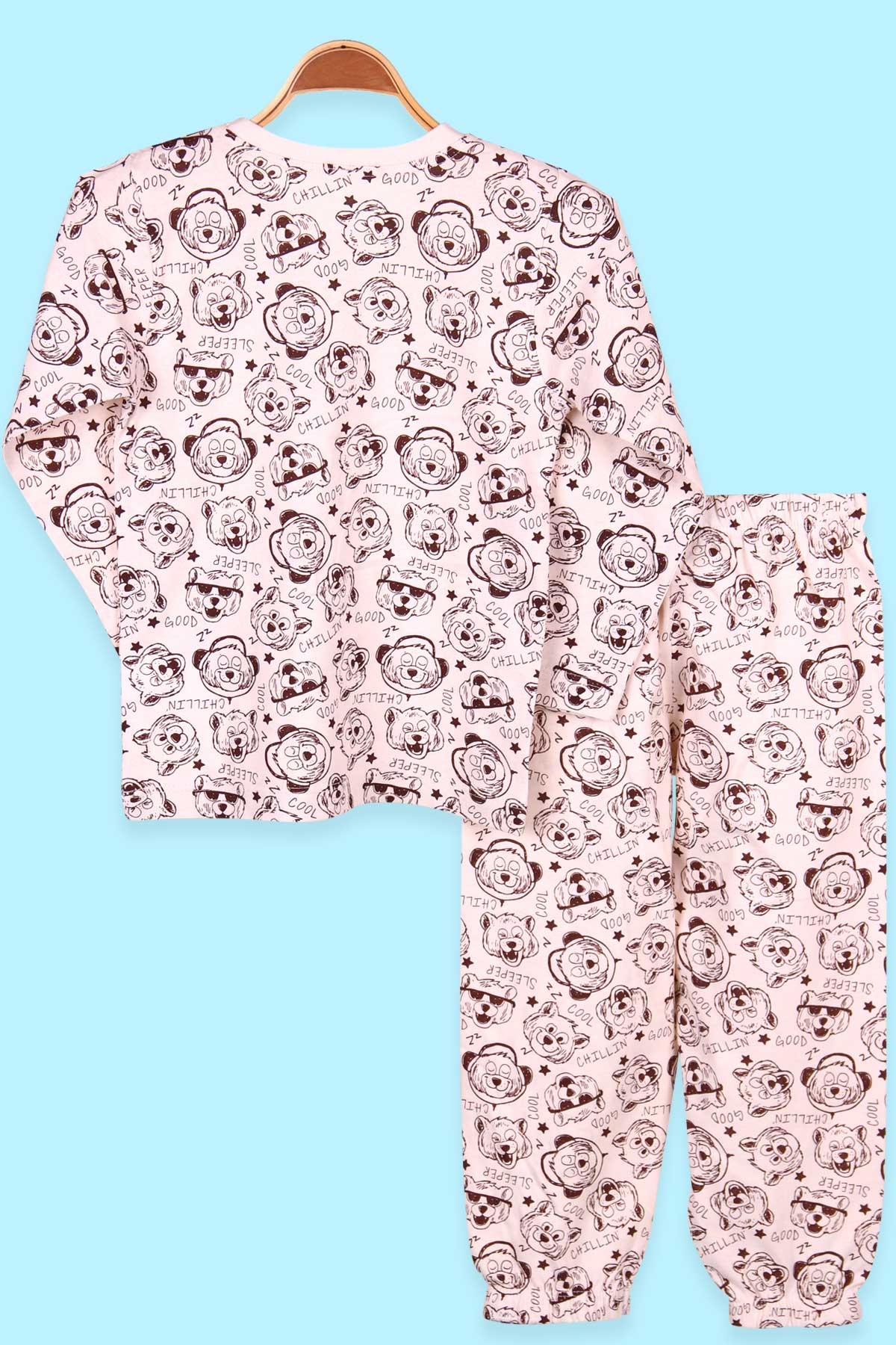 Breeze Erkek Çocuk Pijama Takımı Ayıcıklı Krem (4-8 Yaş)