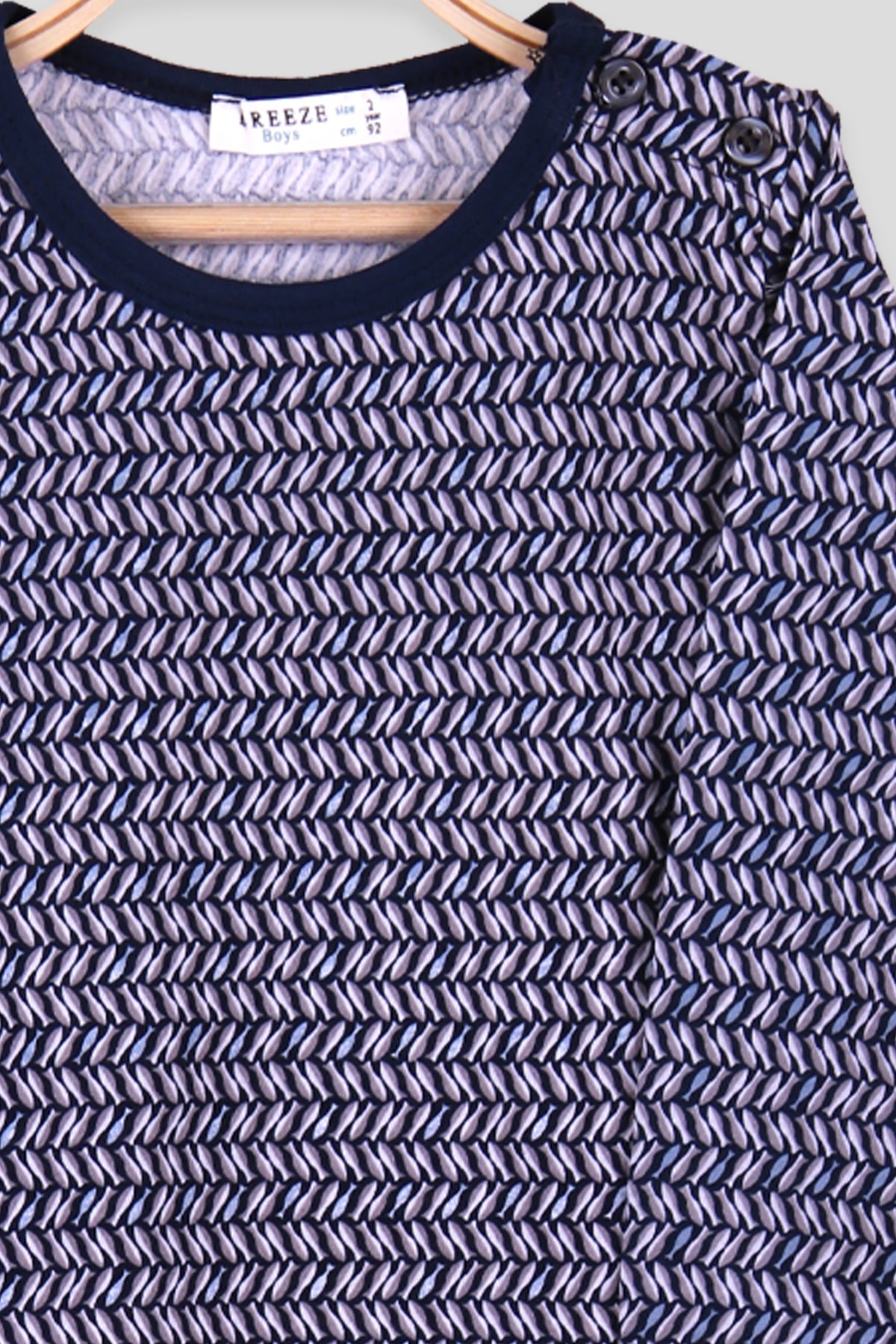 Breeze Erkek Çocuk Pijama Takımı Balık Desenli Lacivert (2-6 Yaş)