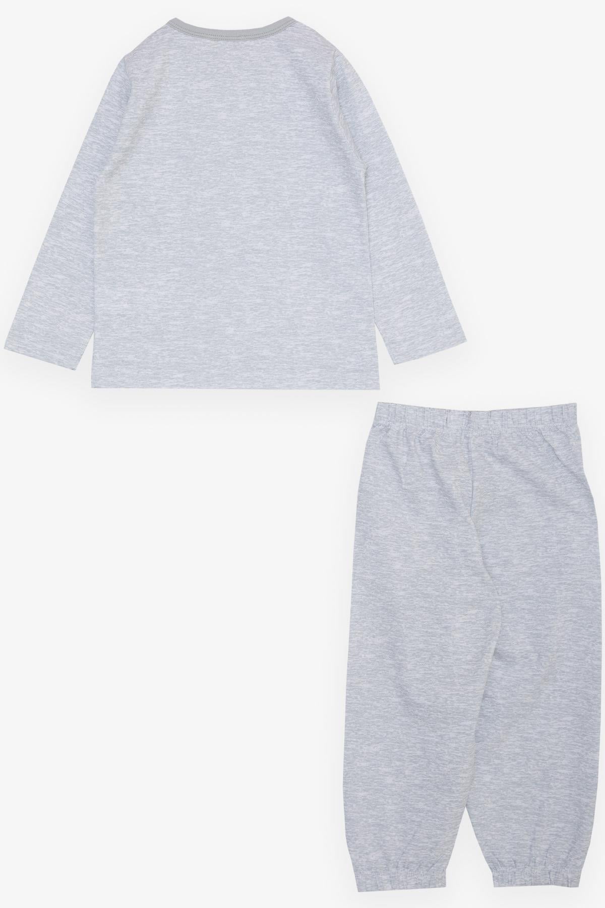 Breeze Erkek Çocuk Pijama Takımı Basic Açık Gri Melanj (1-3 Yaş)
