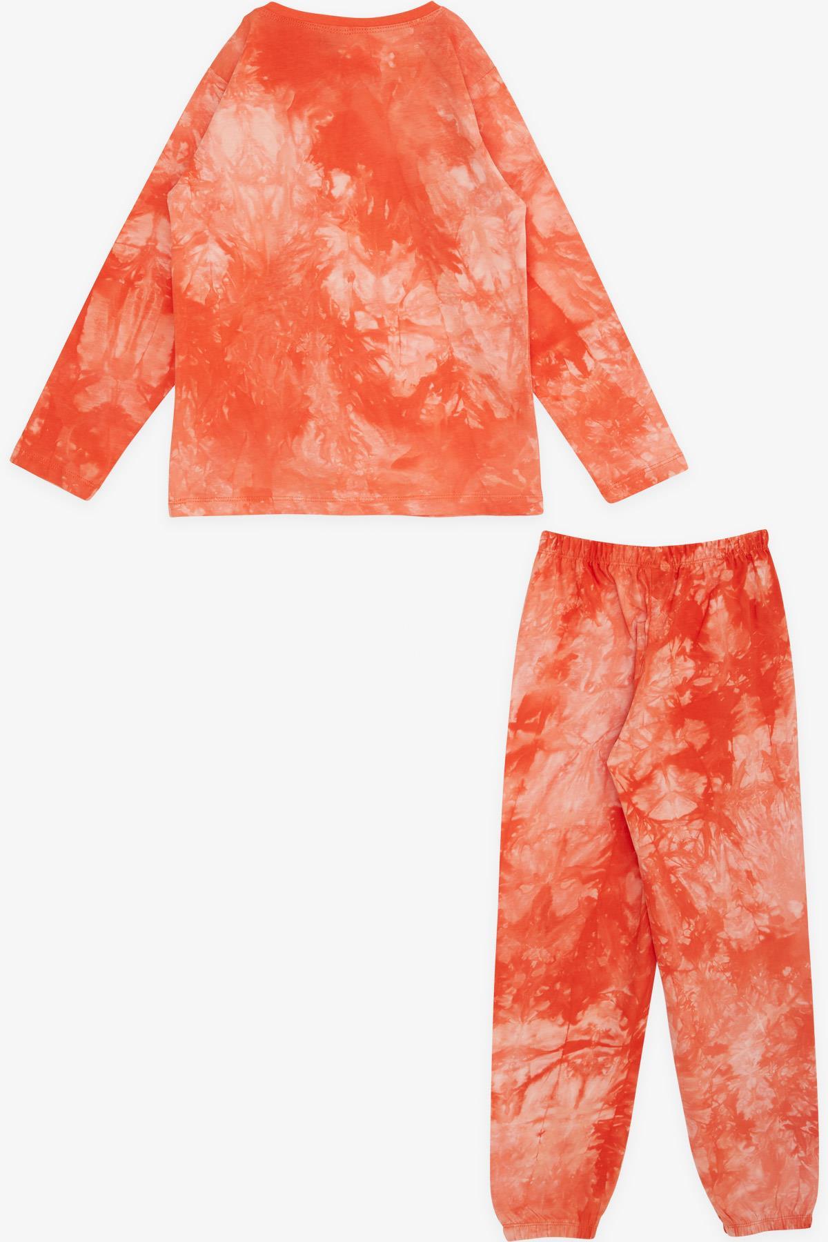 Breeze Erkek Çocuk Pijama Takımı Batik Desenli Turuncu (9-12 Yaş)