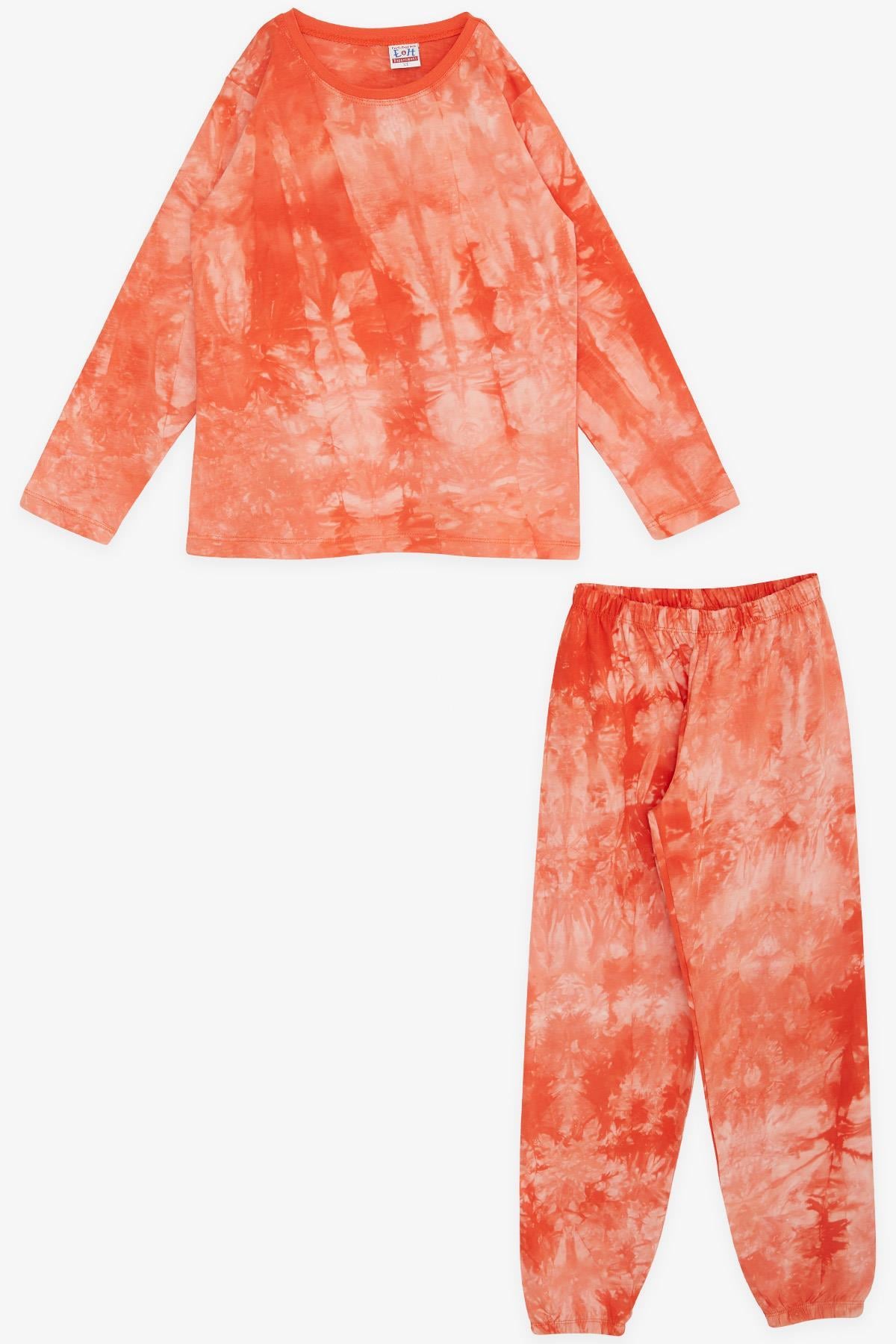 Breeze Erkek Çocuk Pijama Takımı Batik Desenli Turuncu (9-12 Yaş)