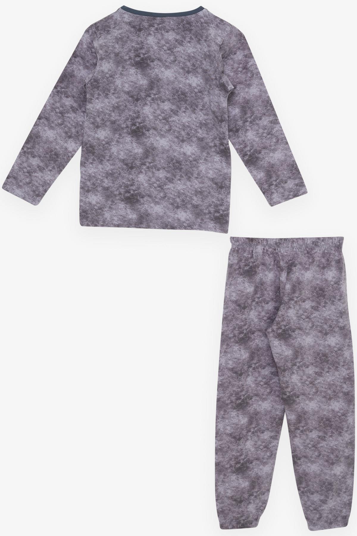 Breeze Erkek Çocuk Pijama Takımı Batik Desenli Füme (4-8 Yaş)