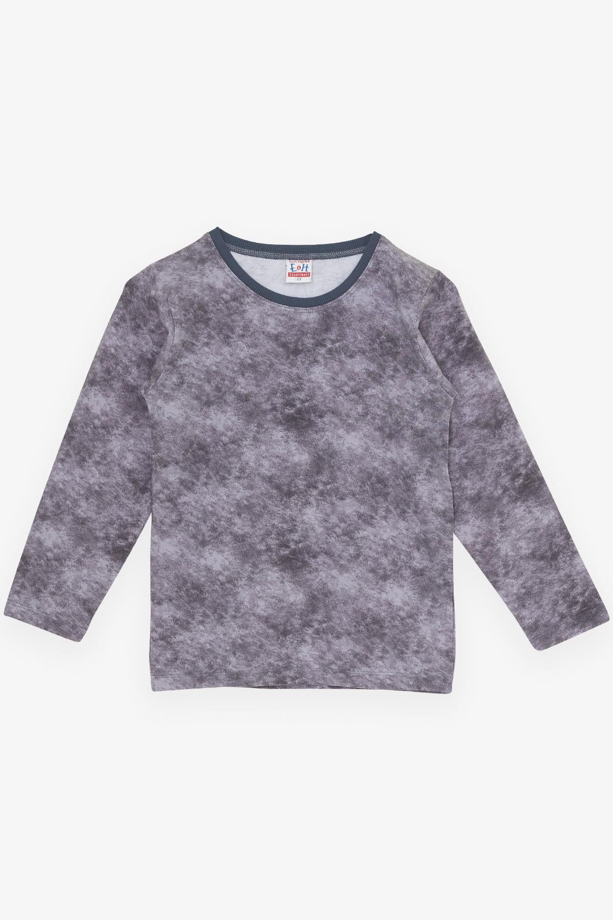 Breeze Erkek Çocuk Pijama Takımı Batik Desenli Füme (4-8 Yaş)