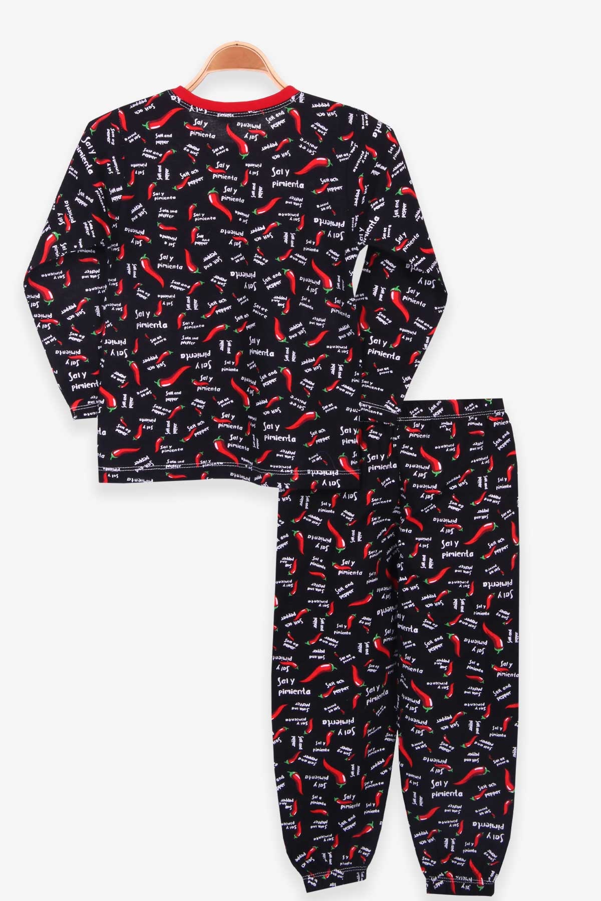 Breeze Erkek Çocuk Pijama Takımı Biberli Siyah (4-8 Yaş)