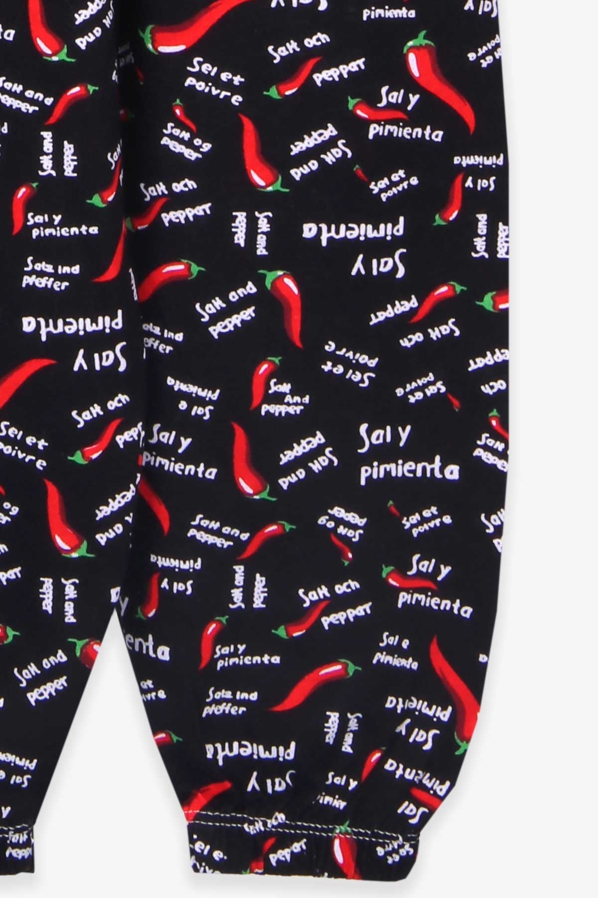 Breeze Erkek Çocuk Pijama Takımı Biberli Siyah (4-8 Yaş)