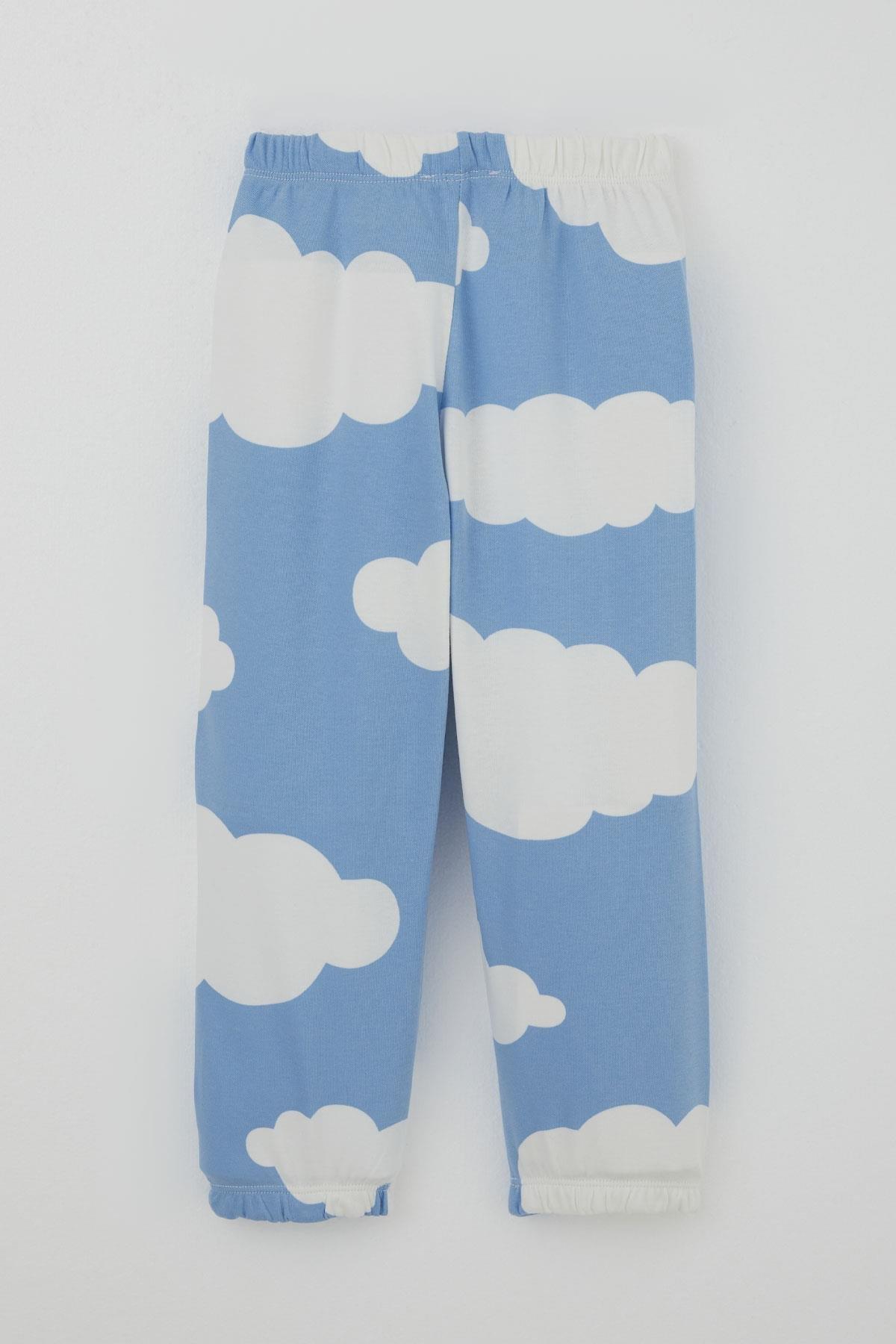 Breeze Erkek Çocuk Pijama Takımı Bulut Desenli Mavi (1-3 Yaş)