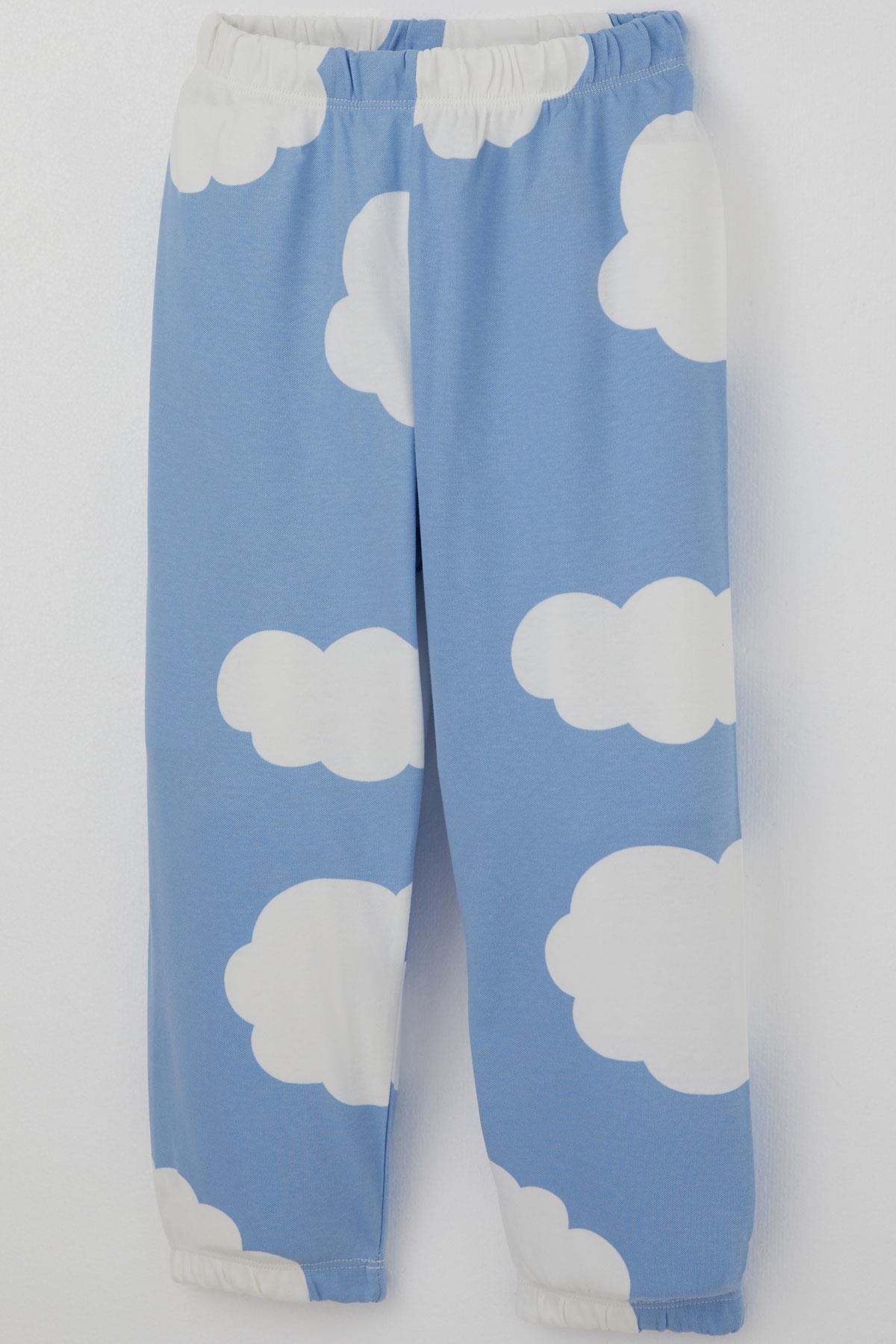 Breeze Erkek Çocuk Pijama Takımı Bulut Desenli Mavi (1-3 Yaş)