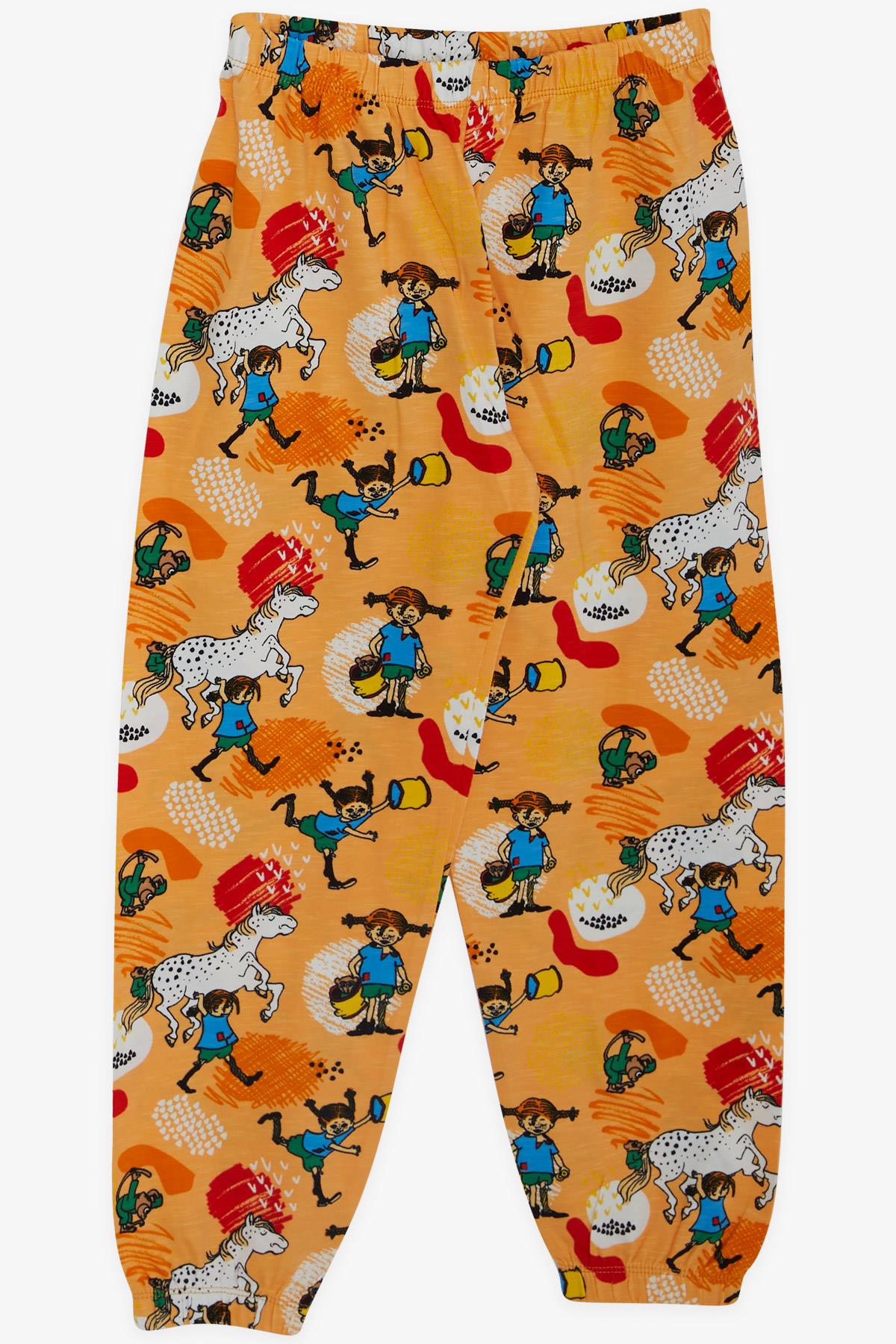 Breeze Erkek Çocuk Pijama Takımı Çılgın Kız Desenli Hardal Sarı (4-8 Yaş)
