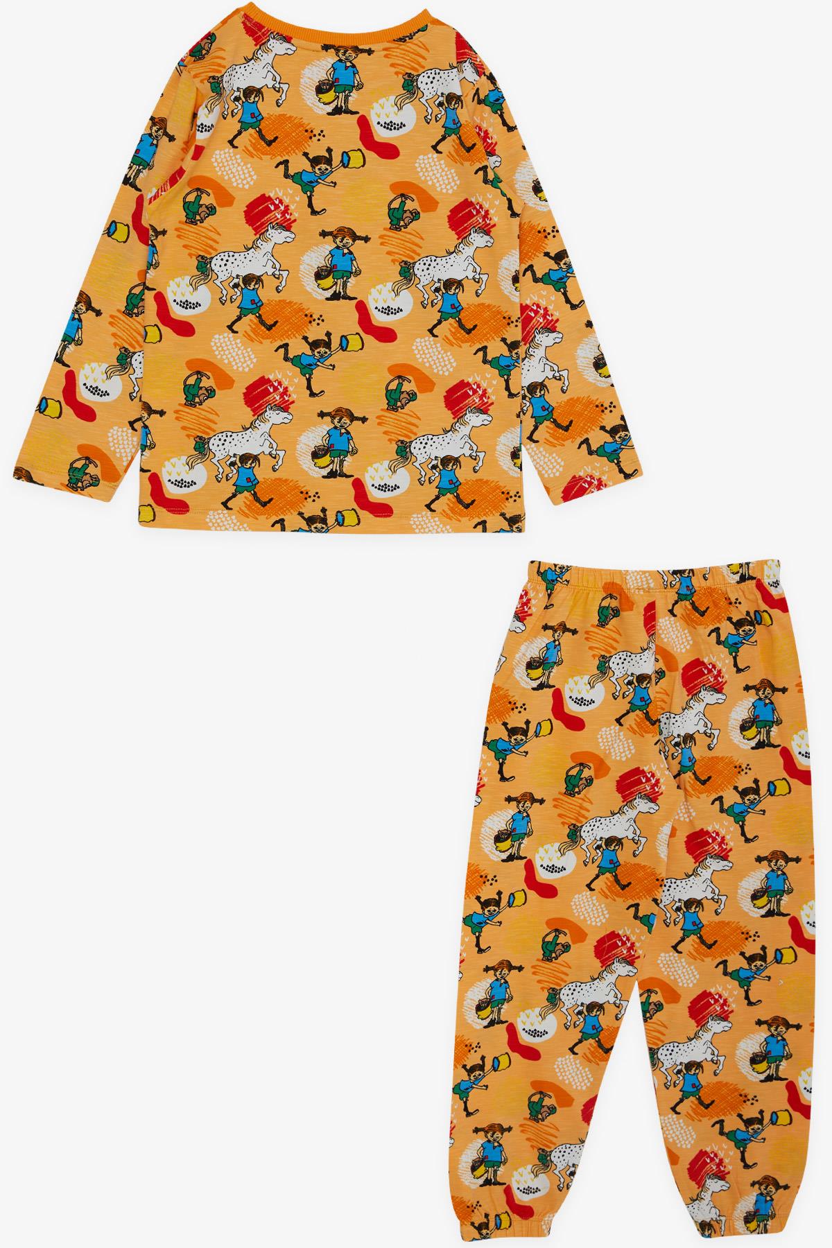 Breeze Erkek Çocuk Pijama Takımı Çılgın Kız Desenli Hardal Sarı (4-8 Yaş)