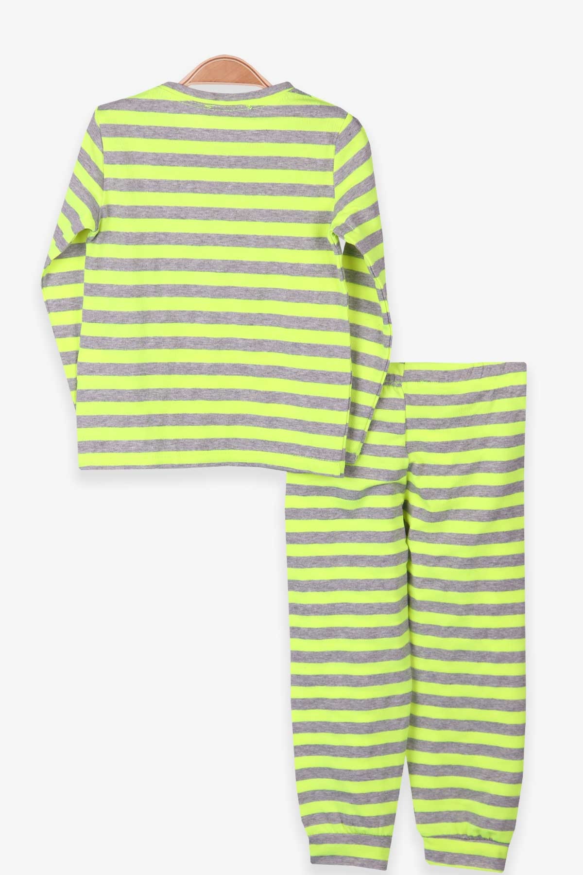 Breeze Erkek Çocuk Pijama Takımı Çizgili Neon Yeşil (1.5-5 Yaş)