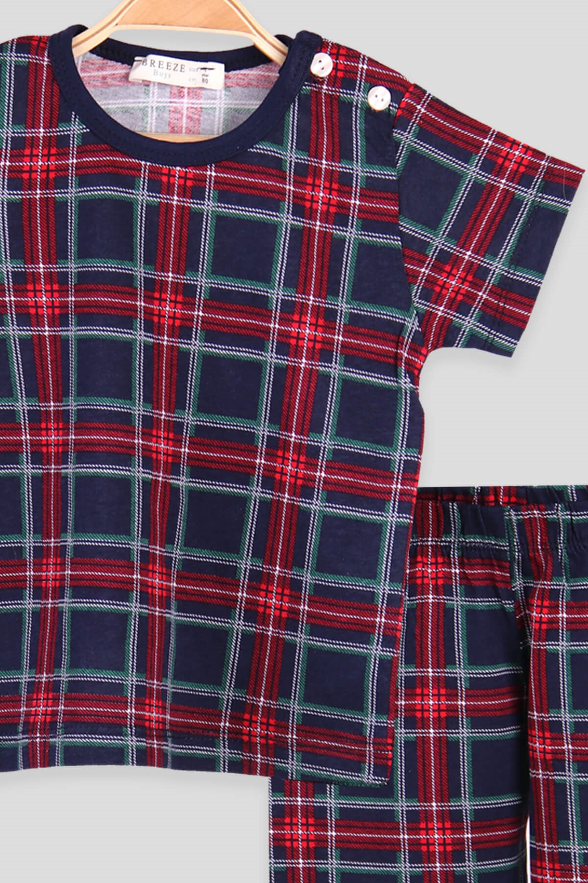 Breeze Erkek Çocuk Pijama Takımı Çizgili Lacivert (1-4 Yaş)