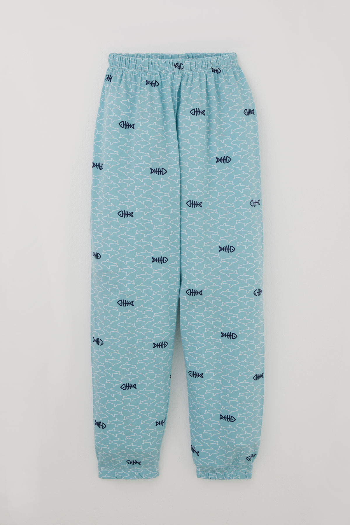 Breeze Erkek Çocuk Pijama Takımı Deniz Temalı Köpekbalığı Desenli Turkuaz (4-8 Yaş)