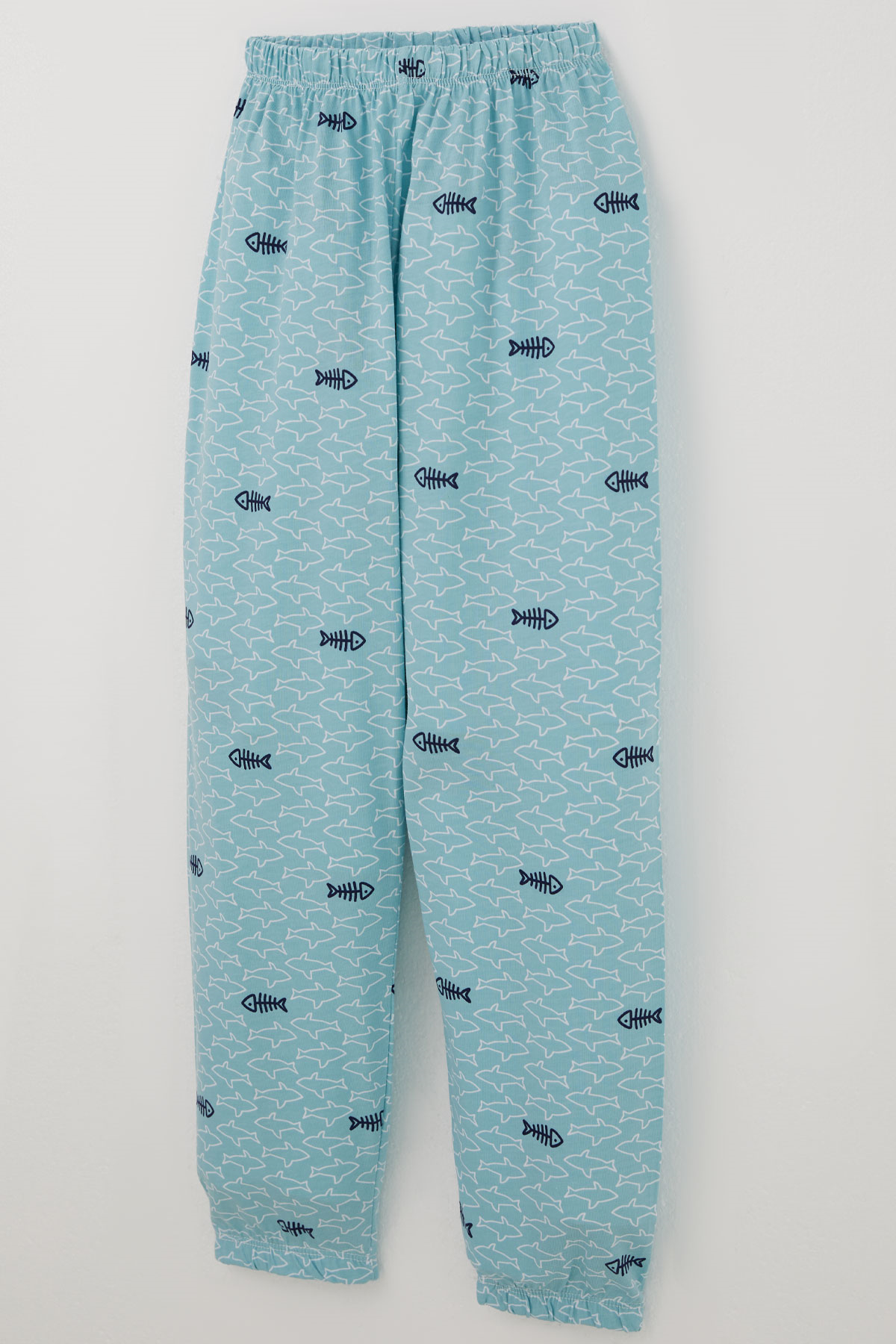 Breeze Erkek Çocuk Pijama Takımı Deniz Temalı Köpekbalığı Desenli Turkuaz (4-8 Yaş)