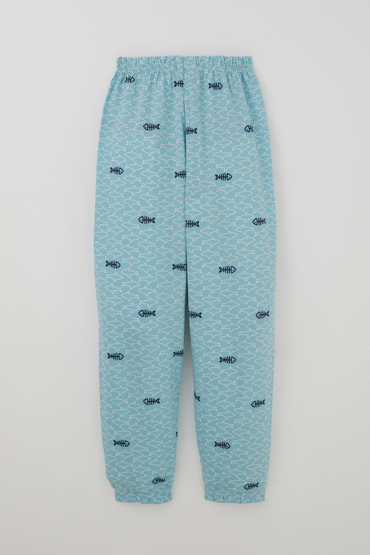 Breeze Erkek Çocuk Pijama Takımı Deniz Temalı Köpekbalığı Desenli Turkuaz (4-8 Yaş)