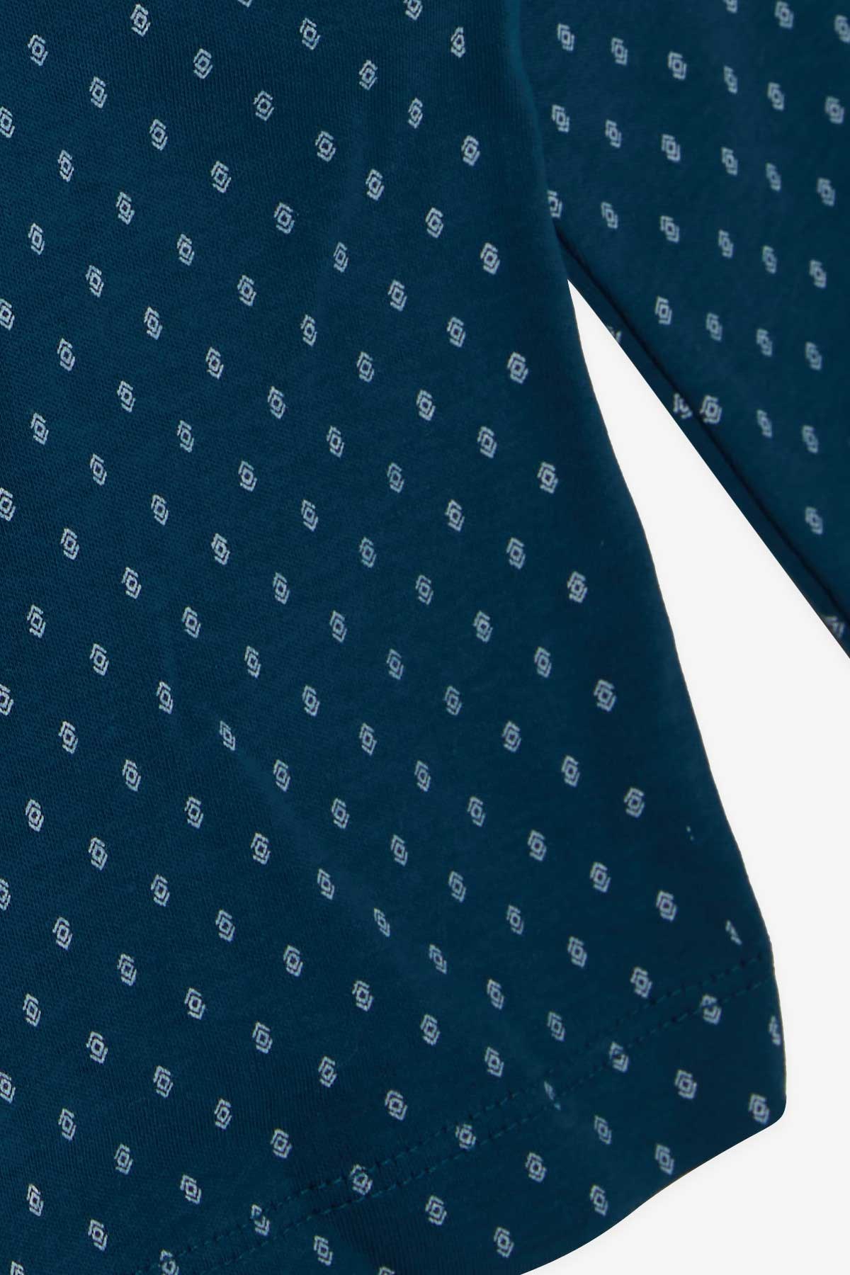 Breeze Erkek Çocuk Pijama Takımı Desenli Koyu Mavi (4-8 Yaş)