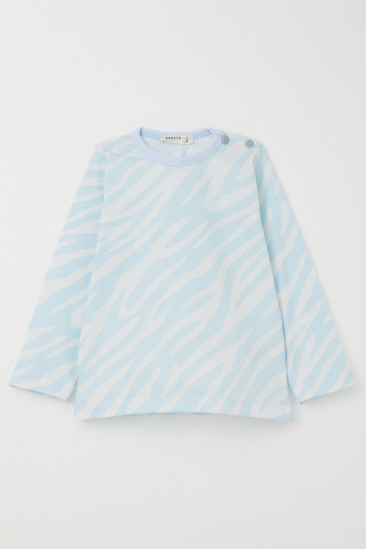 Breeze Erkek Çocuk Pijama Takımı Desenli Açık Mavi (1-3 Yaş)