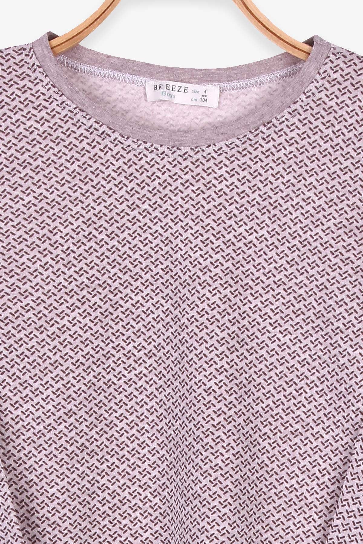 Breeze Erkek Çocuk Pijama Takımı Desenli Bej (4-8 Yaş)