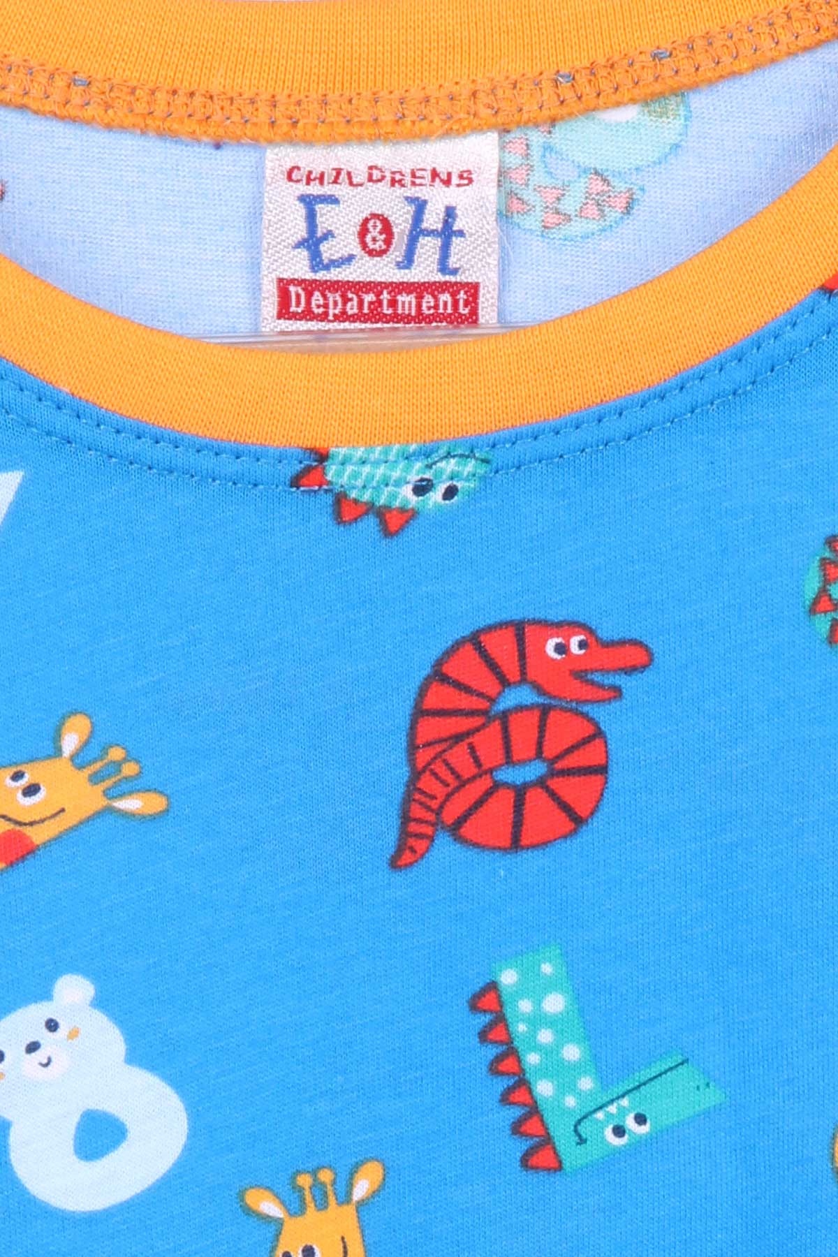 Breeze Erkek Çocuk Pijama Takımı Desenli Saks Mavisi (4-8 Yaş)