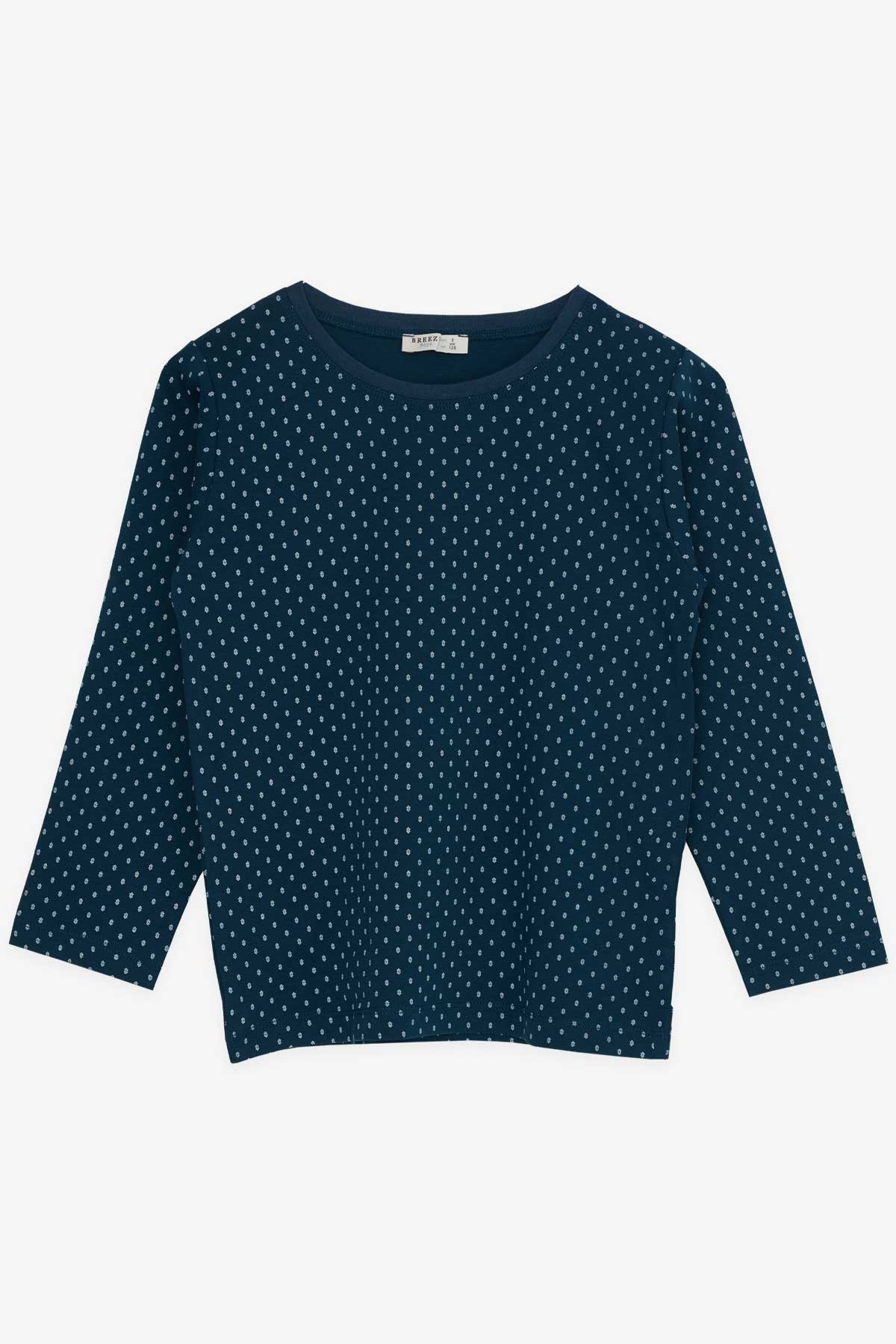 Breeze Erkek Çocuk Pijama Takımı Desenli Koyu Mavi (4-8 Yaş)