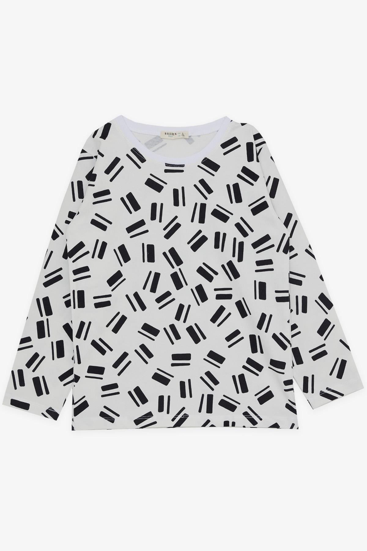 Breeze Erkek Çocuk Pijama Takımı Desenli Beyaz (5-9 Yaş)