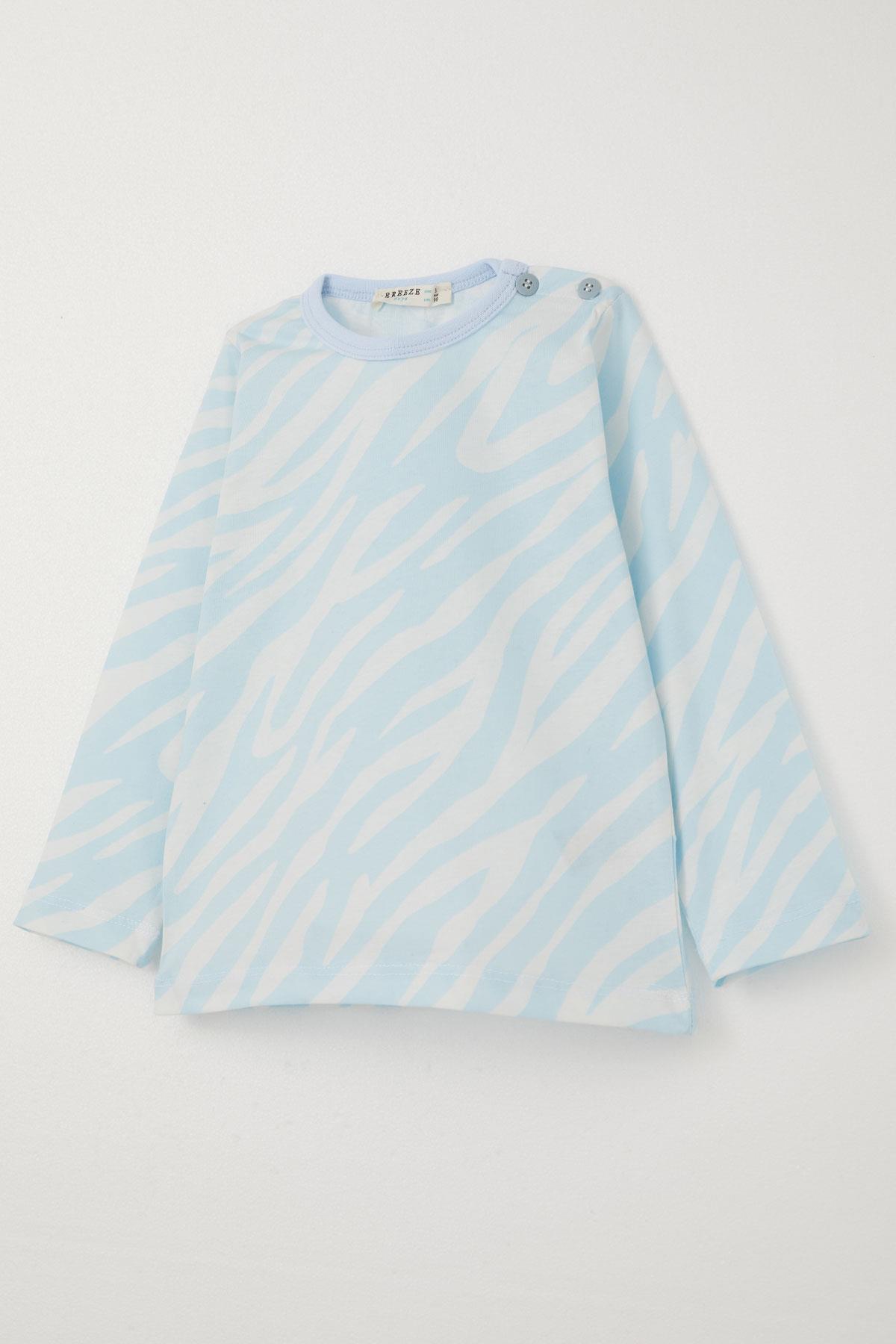 Breeze Erkek Çocuk Pijama Takımı Desenli Açık Mavi (1-3 Yaş)