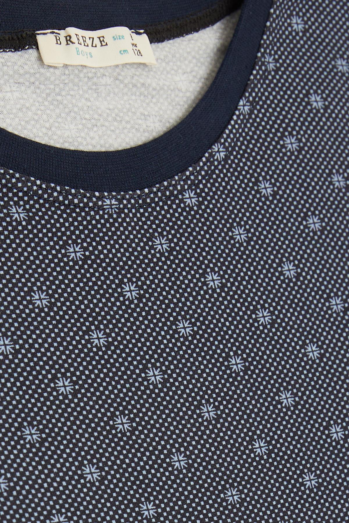 Breeze Erkek Çocuk Pijama Takımı Desenli Lacivert (4-8 Yaş)