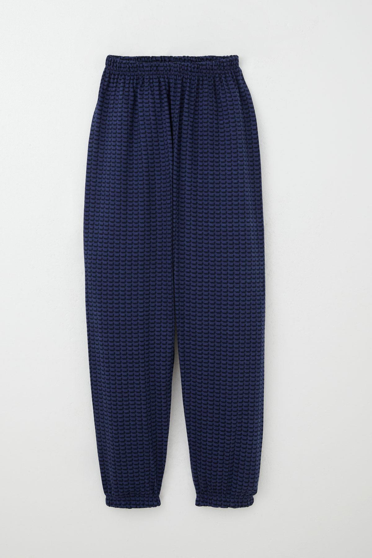 Breeze Erkek Çocuk Pijama Takımı Desenli Bel Kısmı Paçası Lastikli Lacivert (9-12 Yaş)