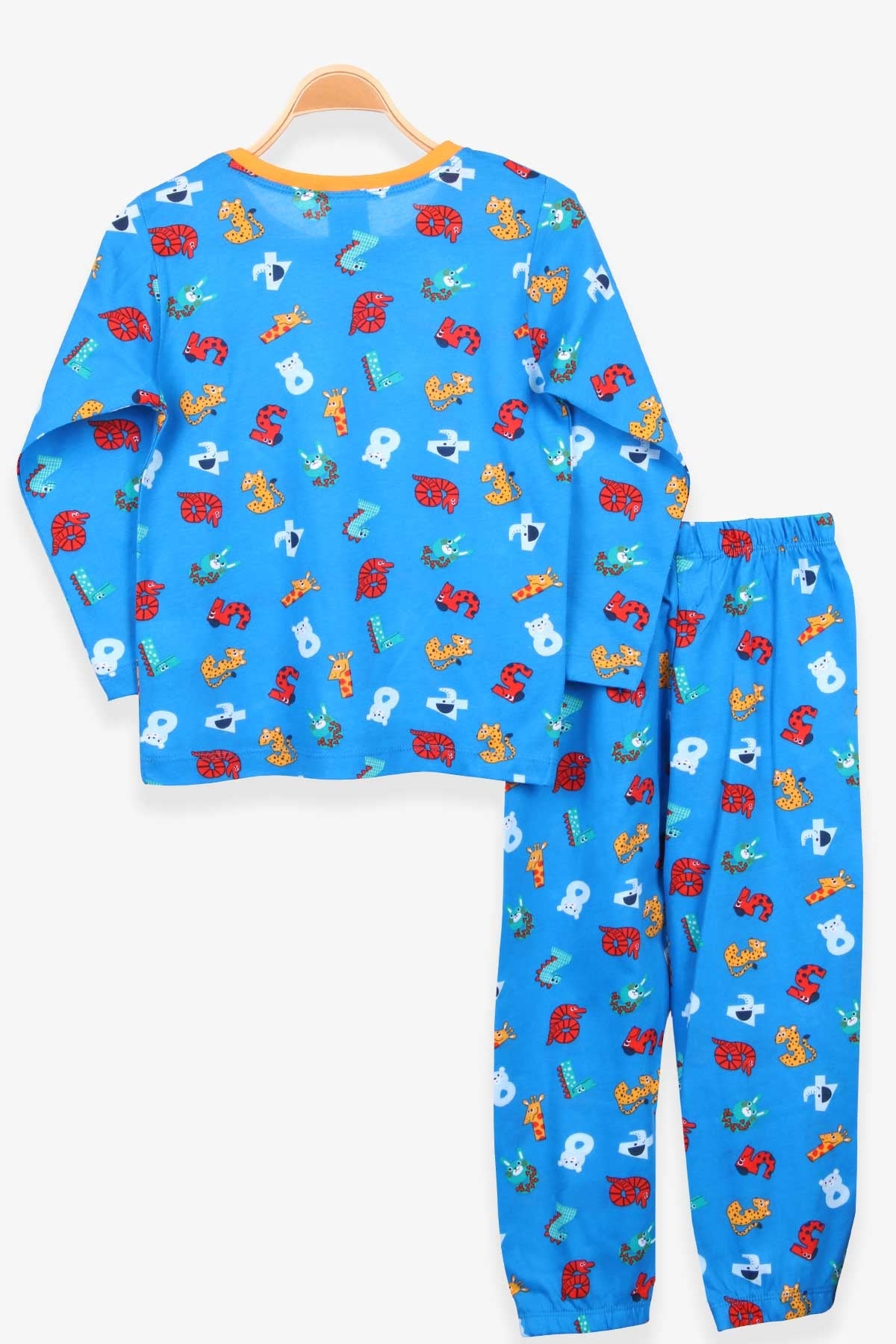 Breeze Erkek Çocuk Pijama Takımı Desenli Saks Mavisi (4-8 Yaş)