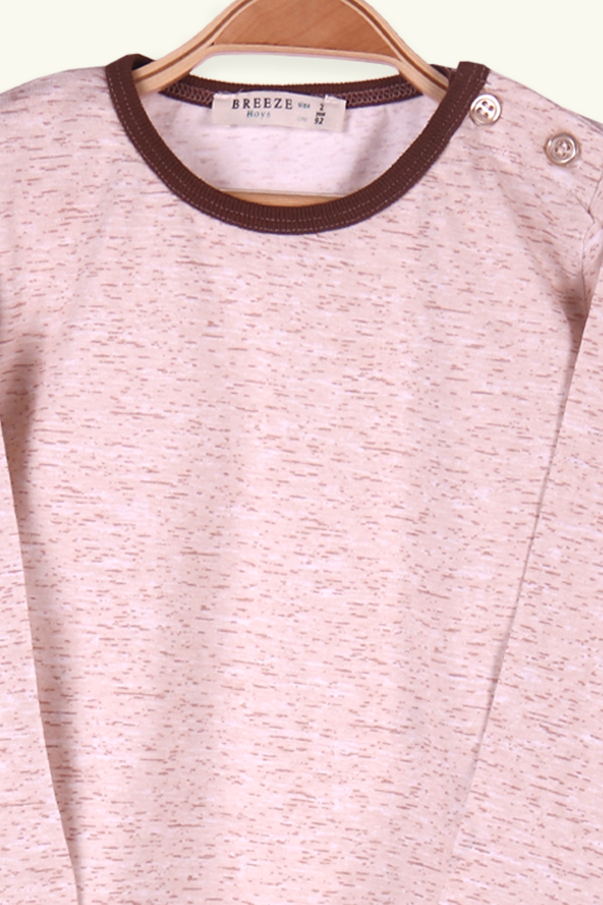 Breeze Erkek Çocuk Pijama Takımı Desenli Krem (2-6 Yaş)