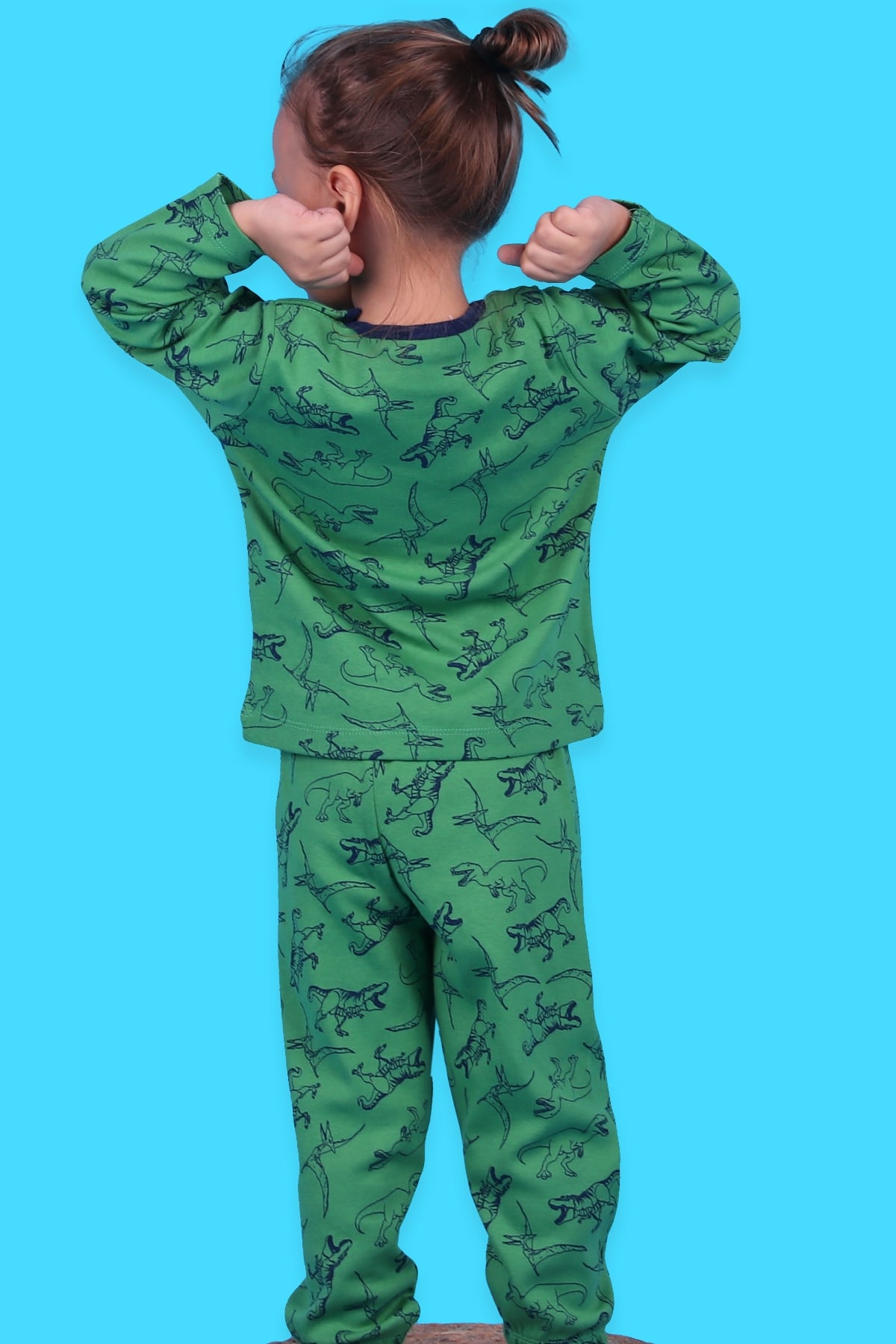 Breeze Erkek Çocuk Pijama Takımı Dinozor Desenli Yeşil (2-6 Yaş)