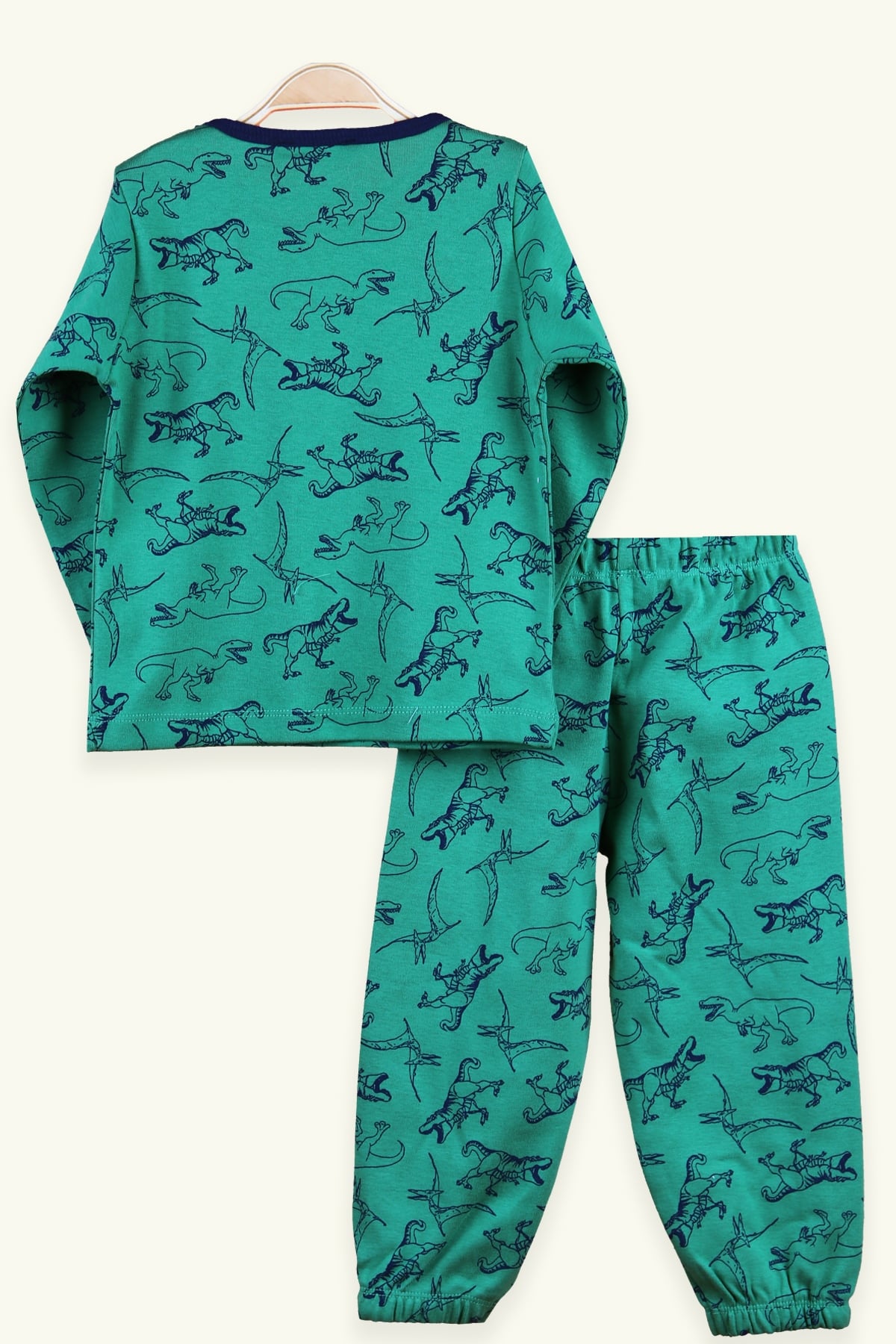Breeze Erkek Çocuk Pijama Takımı Dinozor Desenli Yeşil (2-6 Yaş)
