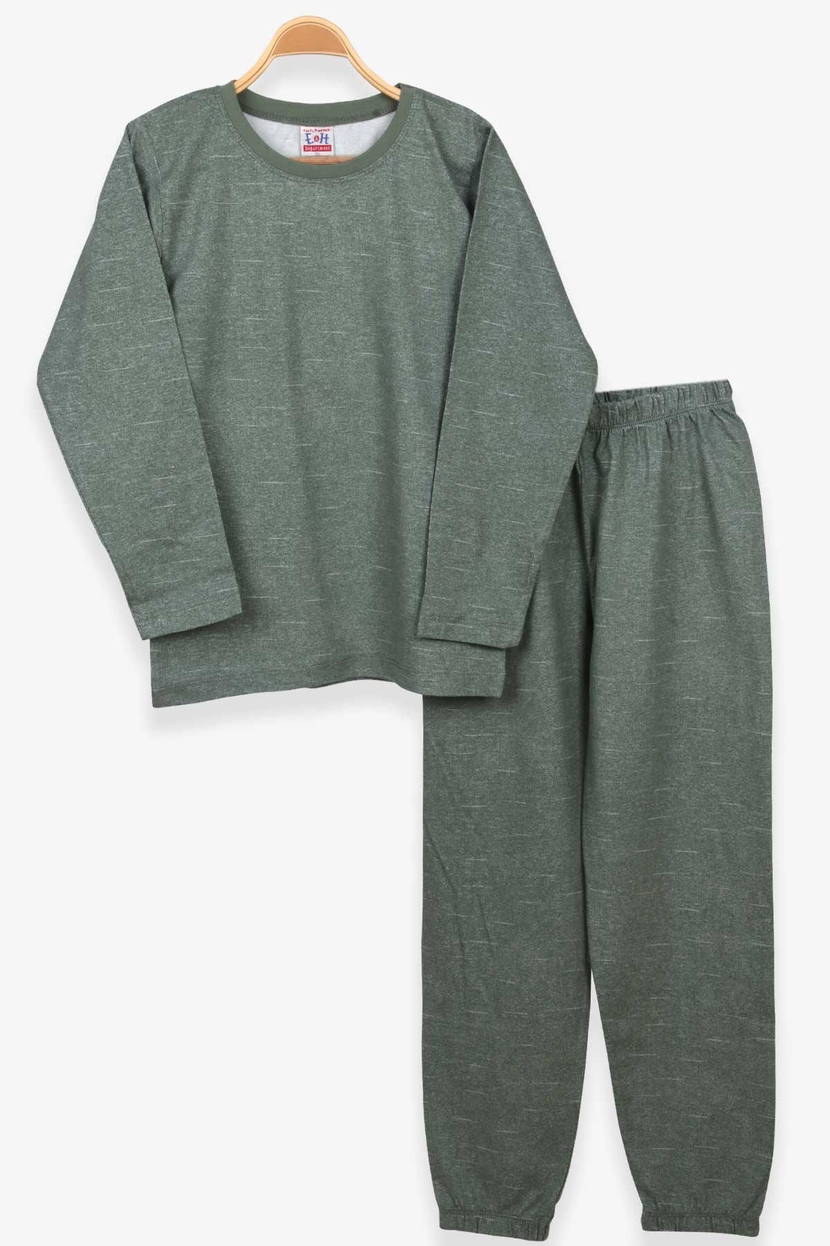 Breeze Erkek Çocuk Pijama Takımı Düz Renk Yeşil (9-14 Yaş)