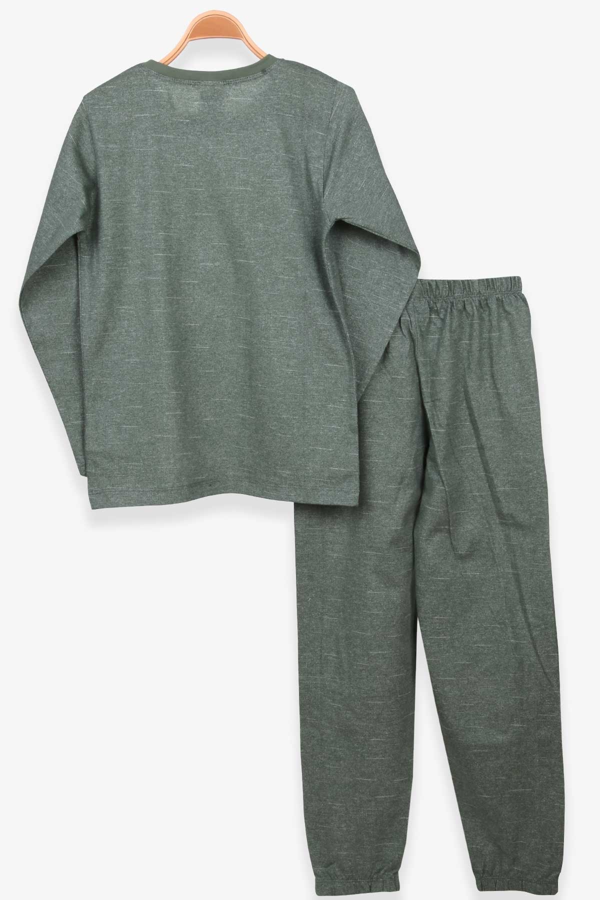 Breeze Erkek Çocuk Pijama Takımı Düz Renk Yeşil (9-14 Yaş)