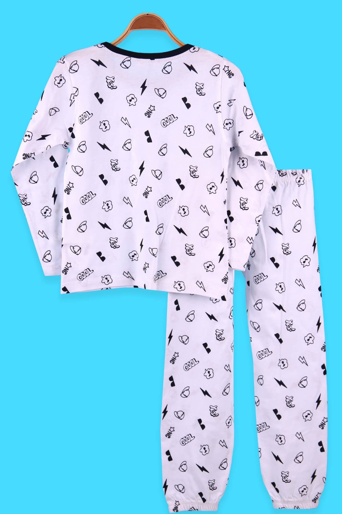 Breeze Erkek Çocuk Pijama Takımı Eğlence Temalı Beyaz (6-10 Yaş)