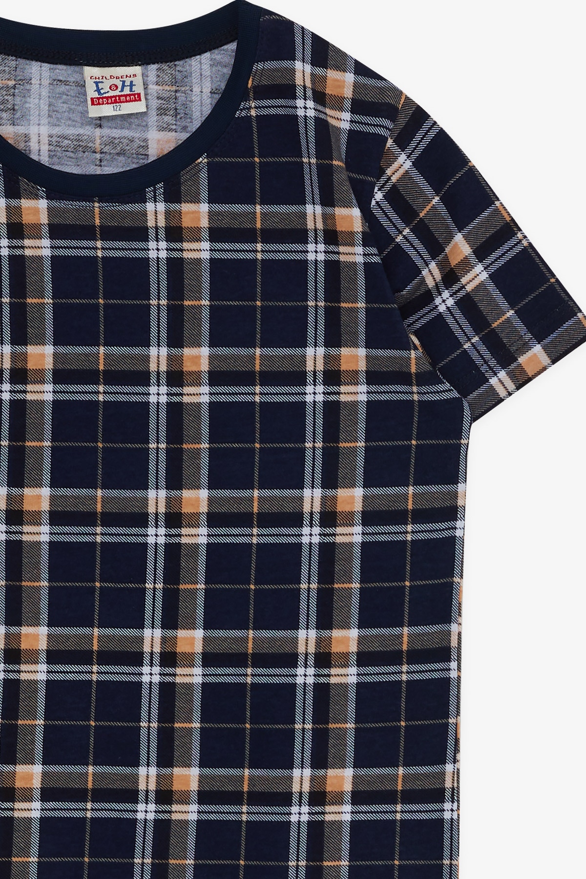 Breeze Erkek Çocuk Pijama Takımı Ekose Desenli Lacivert (4-7 Yaş)