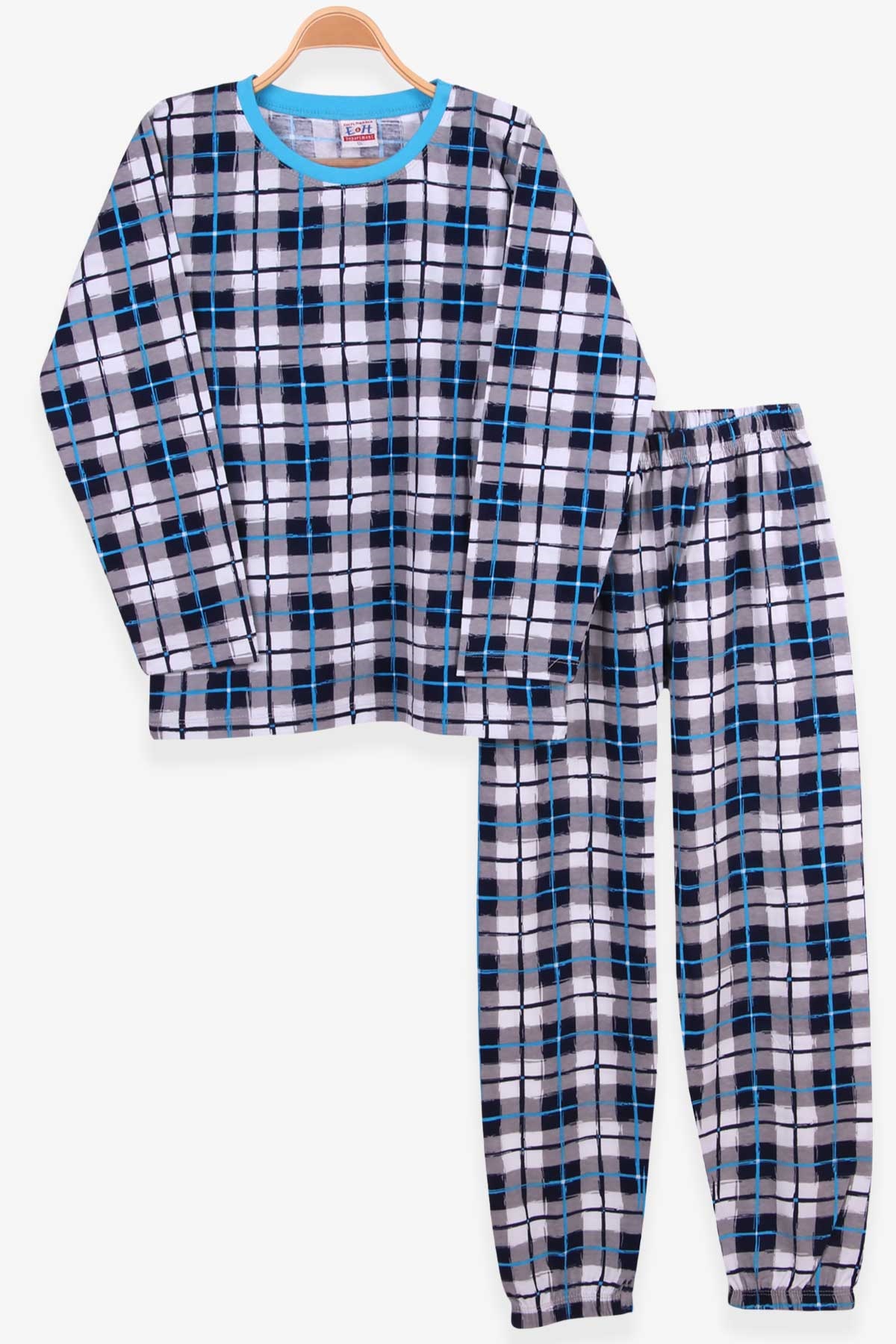 Breeze Erkek Çocuk Pijama Takımı Ekoseli Karışık Renk (9-14 Yaş)