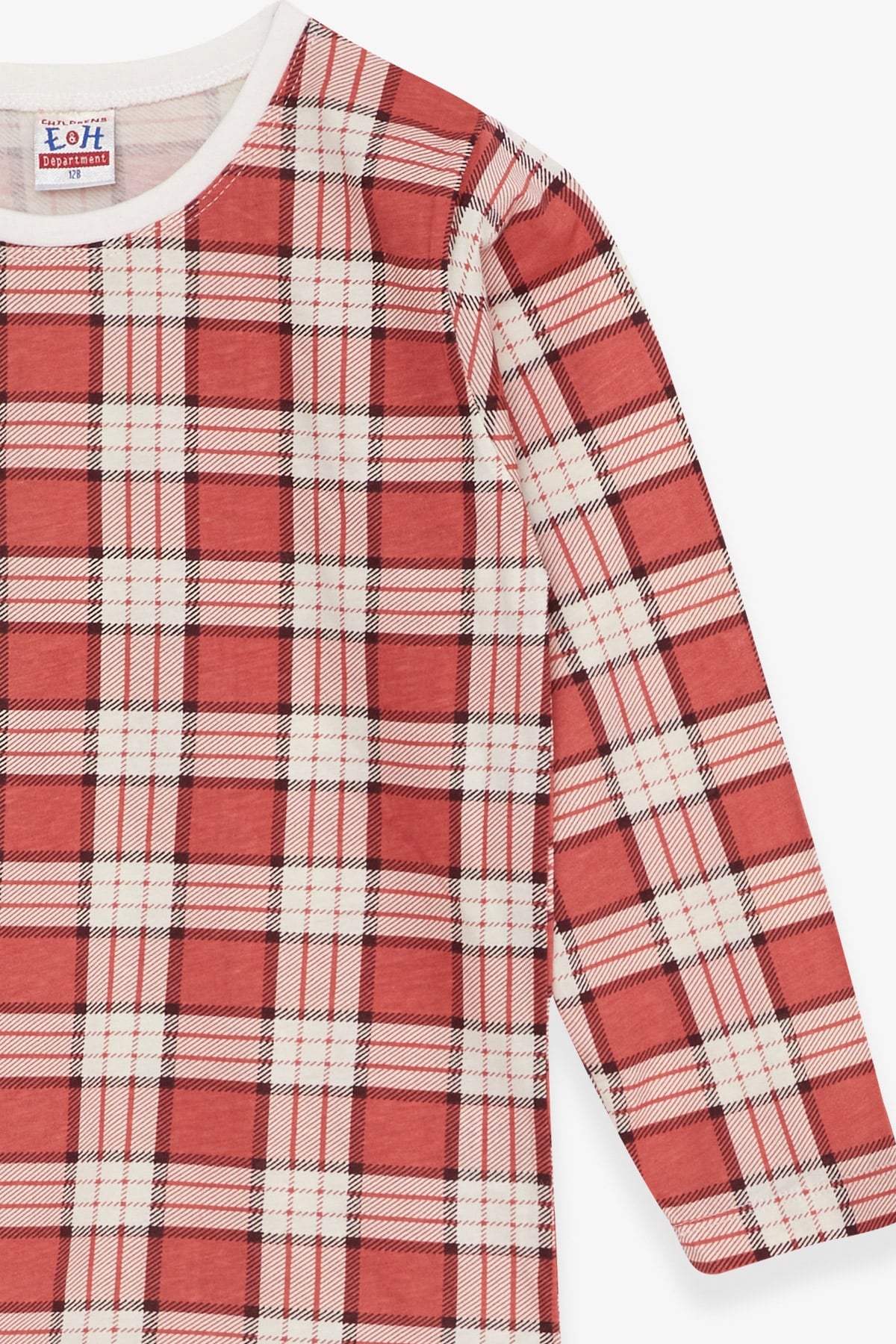 Breeze Erkek Çocuk Pijama Takımı Ekose Desenli Kiremit (4-8 Yaş)